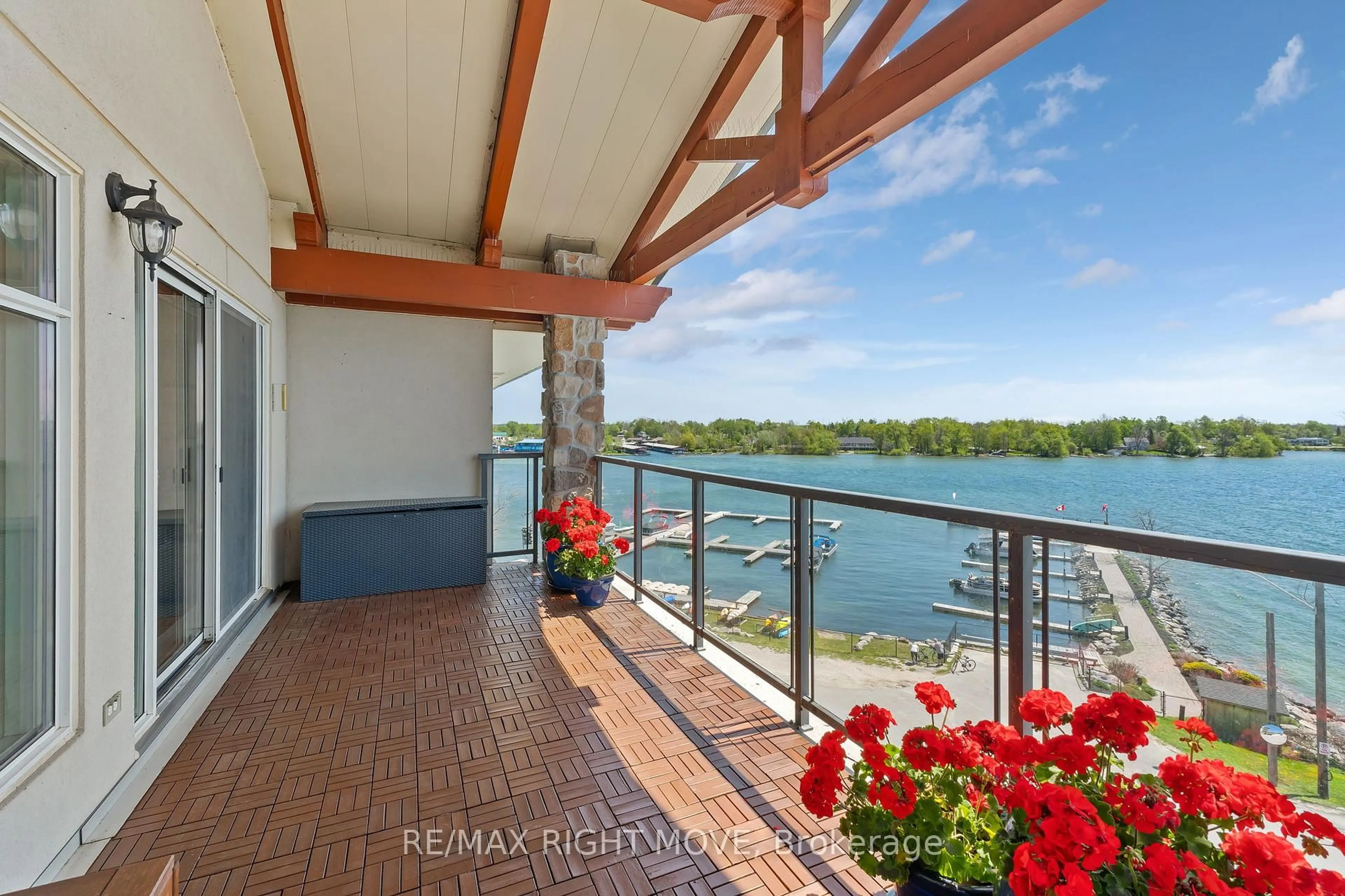 Balcony in the apartment, water/lake/river/ocean view for 80 Orchard Point Rd #402, Orillia Ontario L3V 1C6