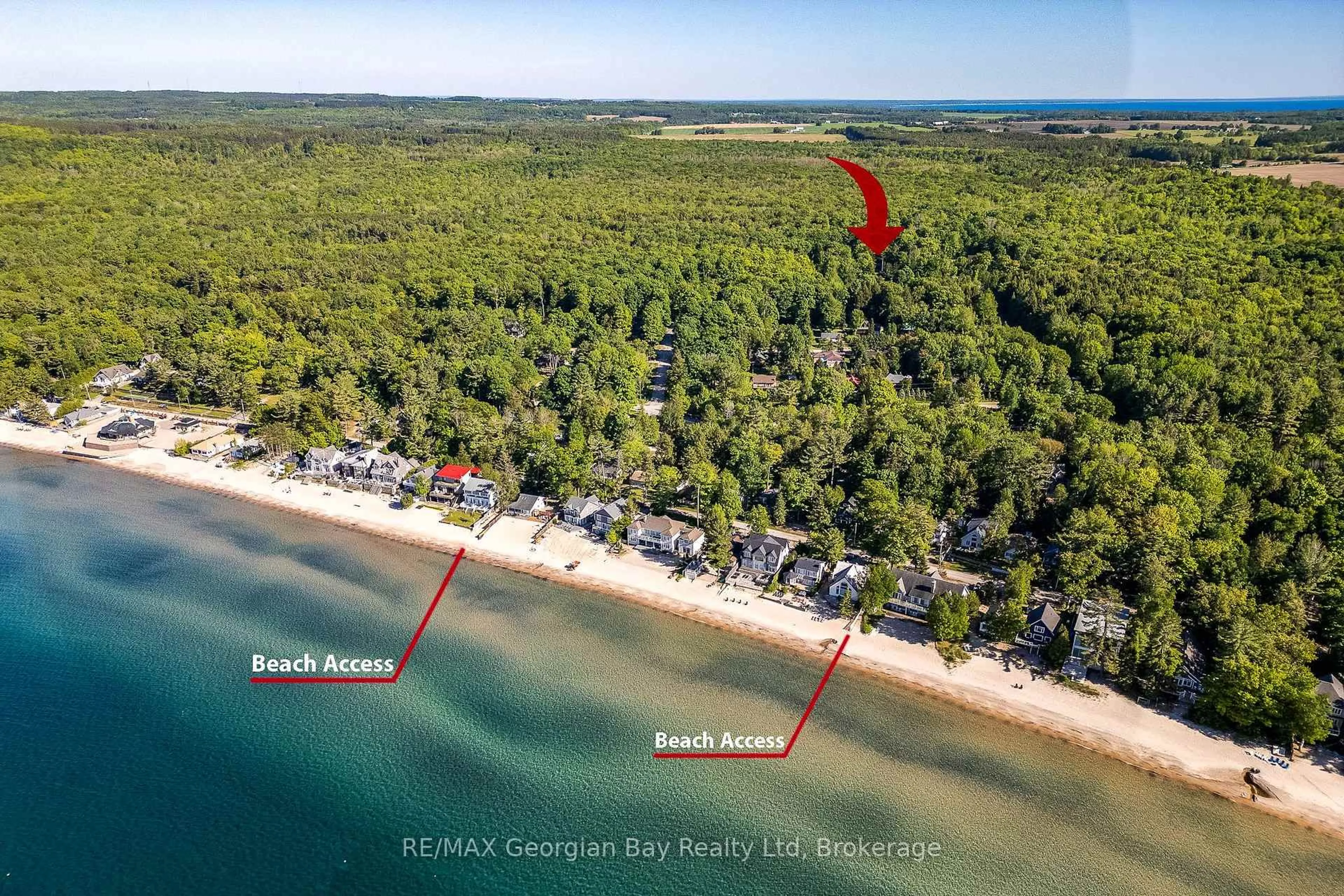 A pic from outside/outdoor area/front of a property/back of a property/a pic from drone, water/lake/river/ocean view for 50 Leonard Rd, Tiny Ontario L9M 2H7