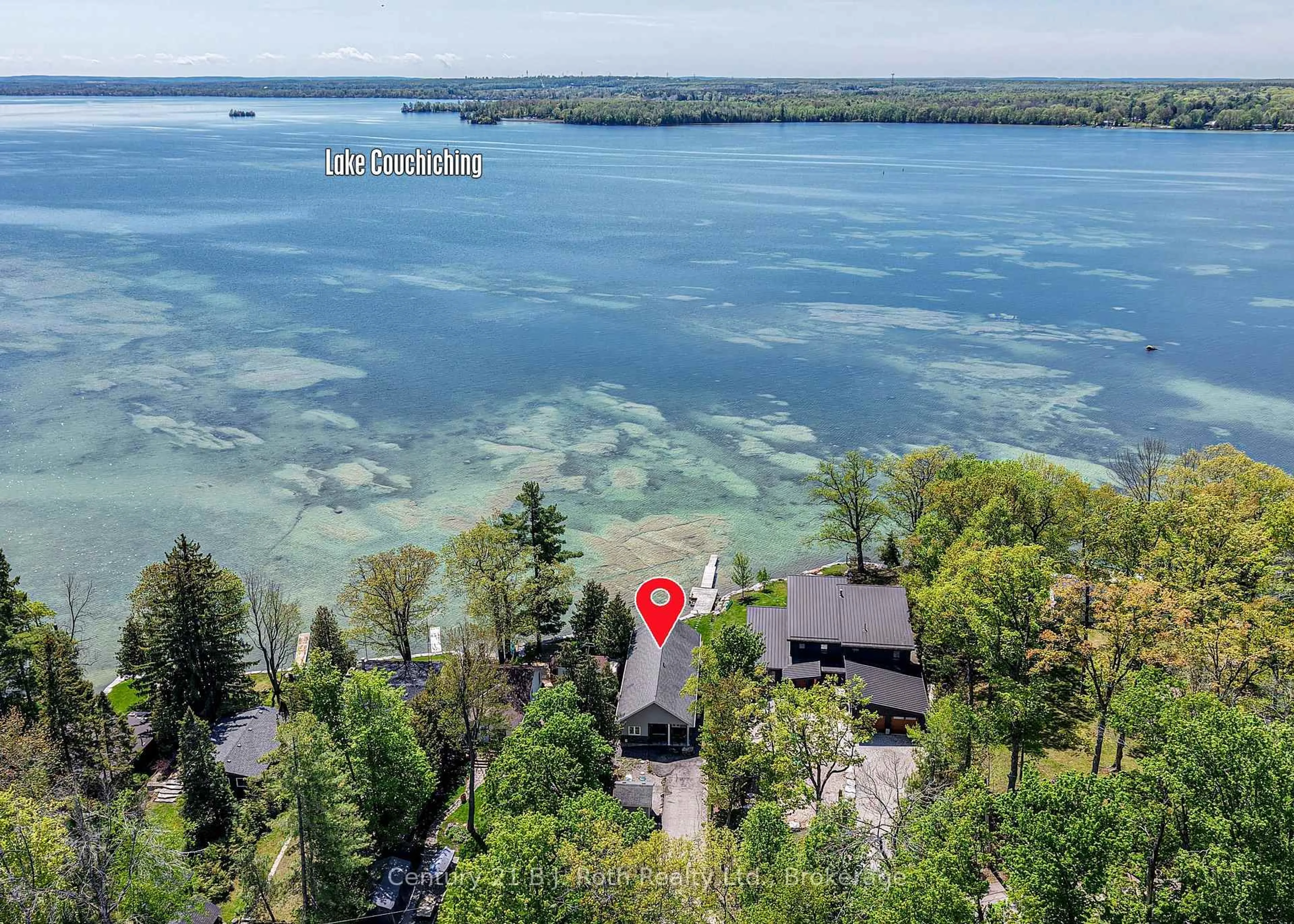 A pic from outside/outdoor area/front of a property/back of a property/a pic from drone, water/lake/river/ocean view for 7304 Glen Ellen Dr, Ramara Ontario L0K 2B0