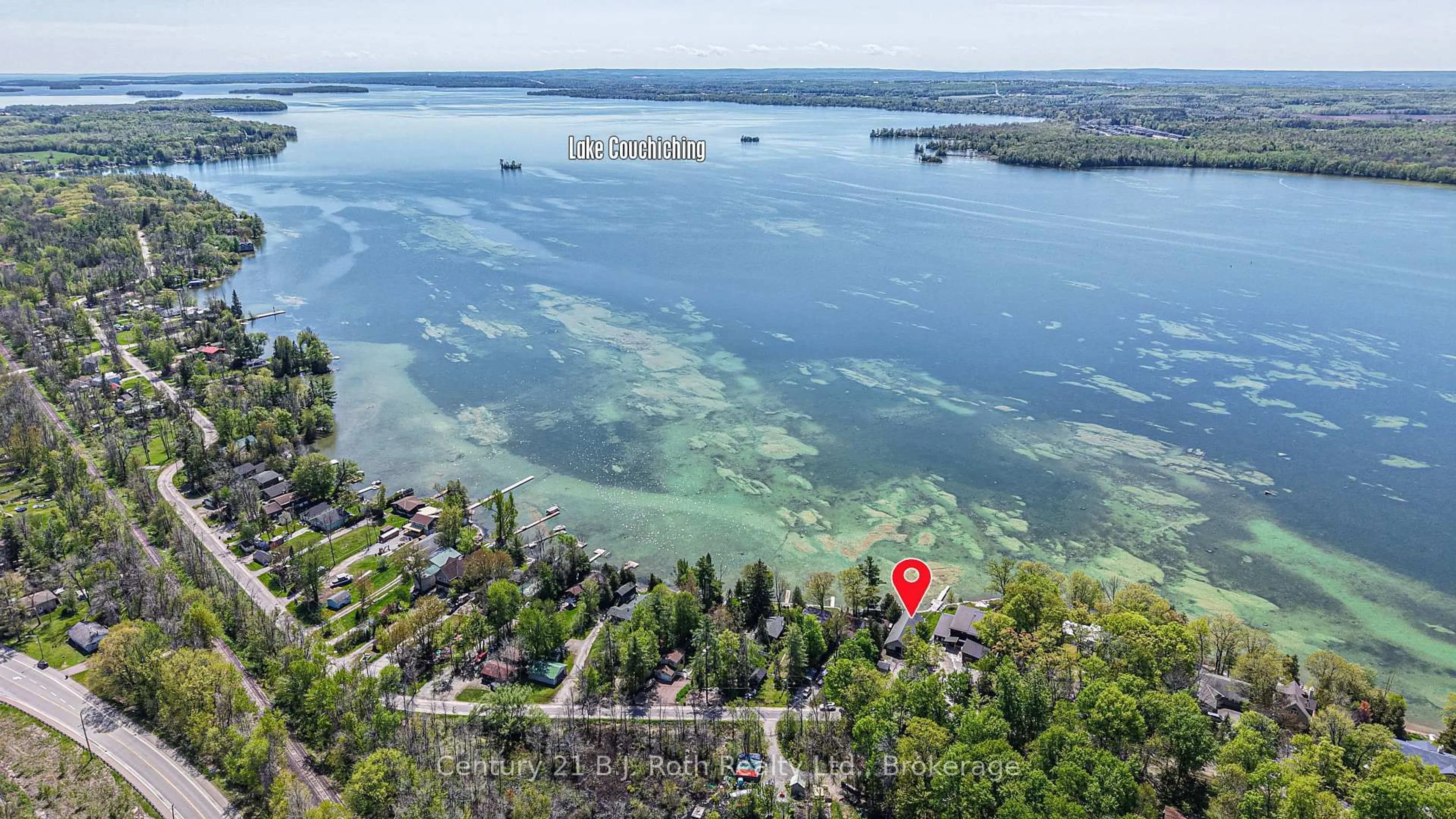 A pic from outside/outdoor area/front of a property/back of a property/a pic from drone, water/lake/river/ocean view for 7304 Glen Ellen Dr, Ramara Ontario L0K 2B0