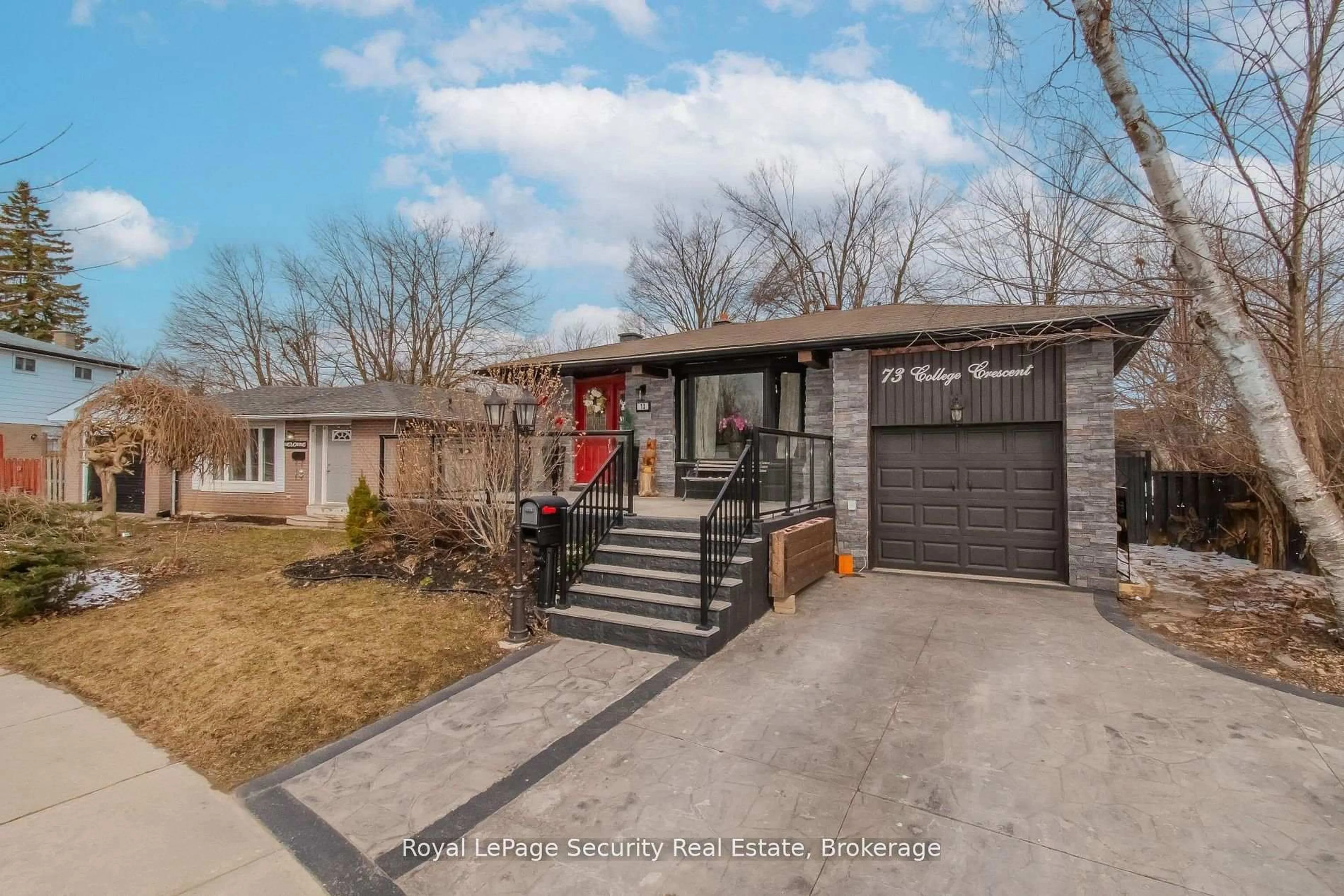 Home with brick exterior material, street for 73 College Cres, Barrie Ontario L4M 2W5