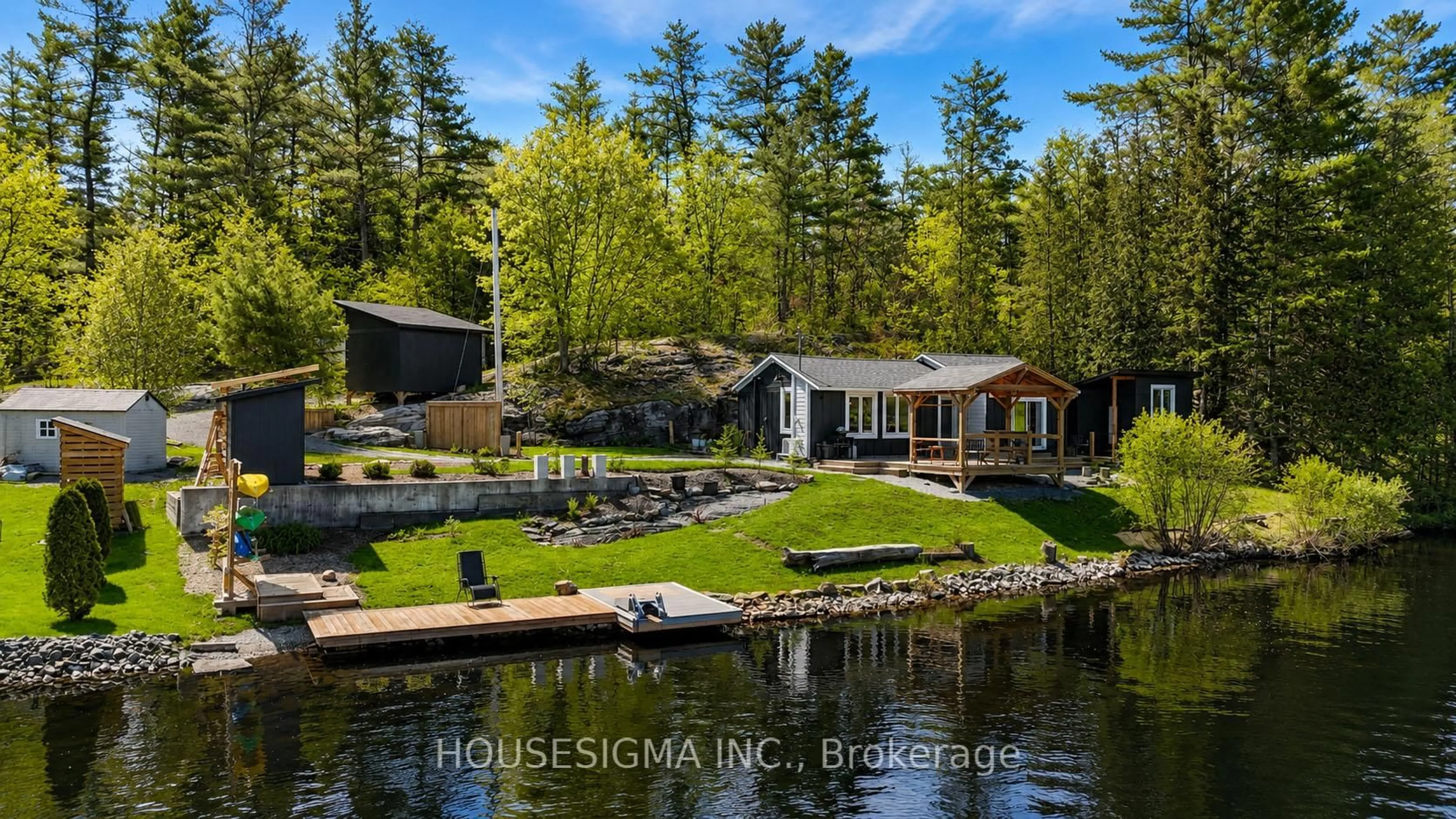 A pic from outside/outdoor area/front of a property/back of a property/a pic from drone, water/lake/river/ocean view for 8150 Laidlaw Ave, Ramara Ontario L0K 2B0