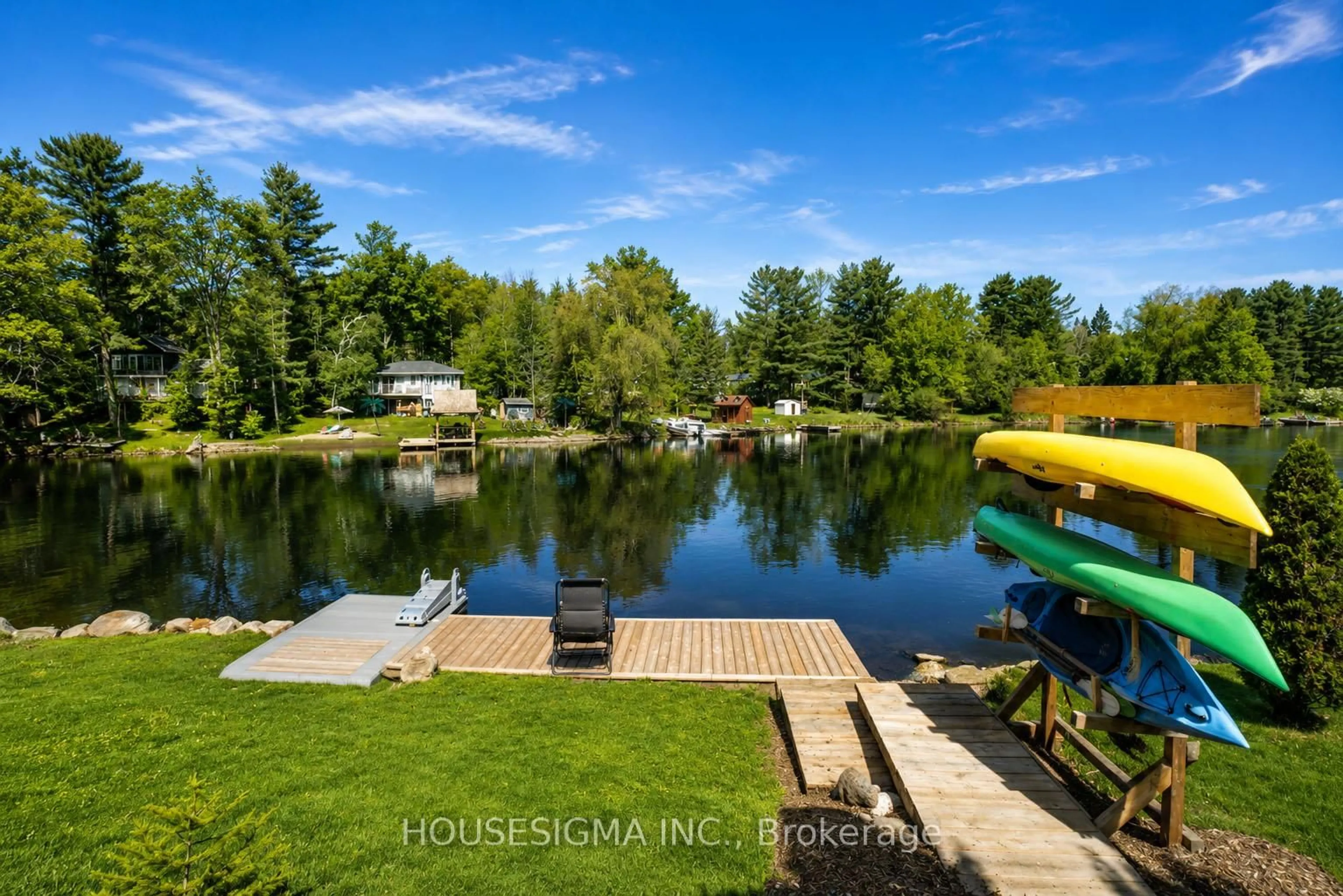 A pic from outside/outdoor area/front of a property/back of a property/a pic from drone, water/lake/river/ocean view for 8150 Laidlaw Ave, Ramara Ontario L0K 2B0