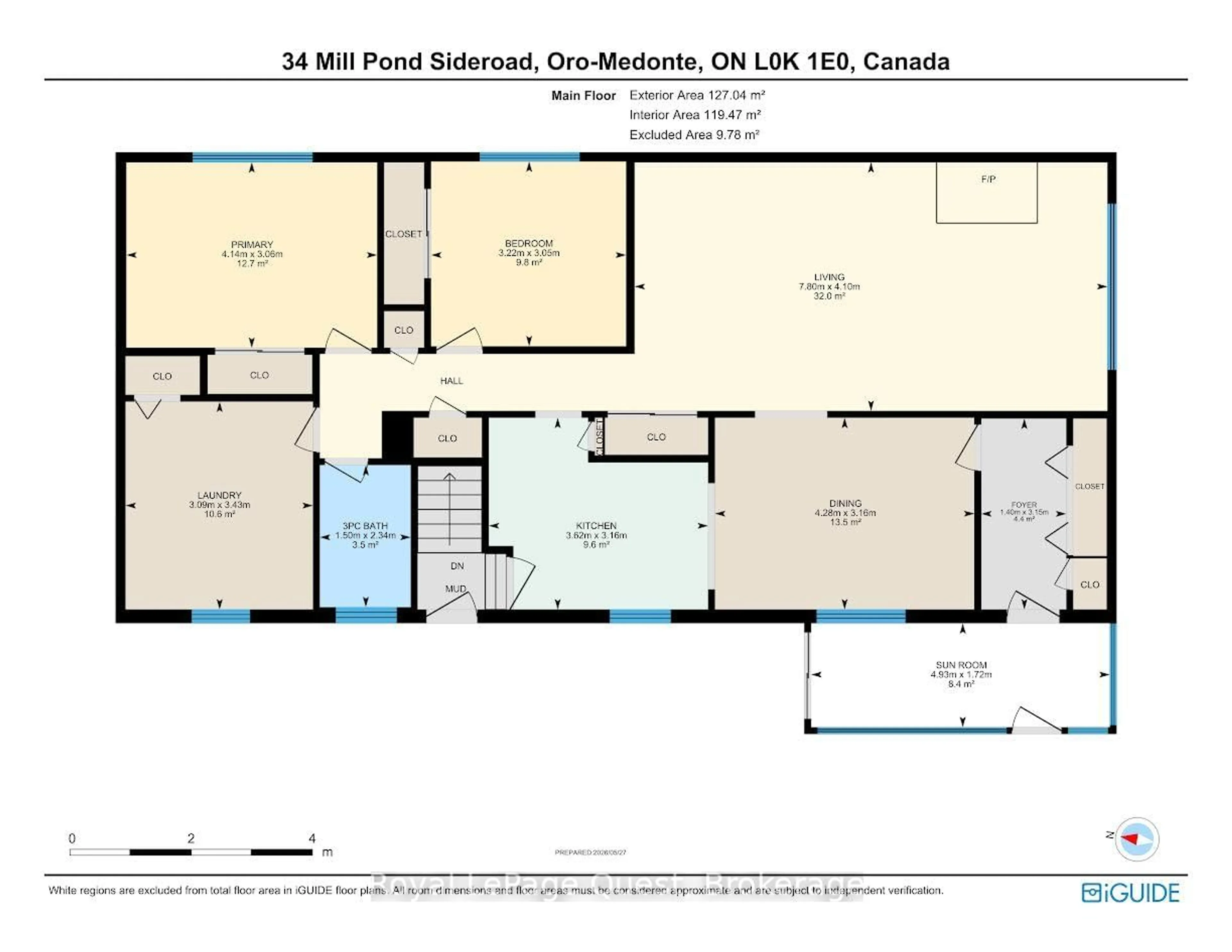 Floor plan for 34 Mill Pond Sdrd, Oro-Medonte Ontario L0K 1E0