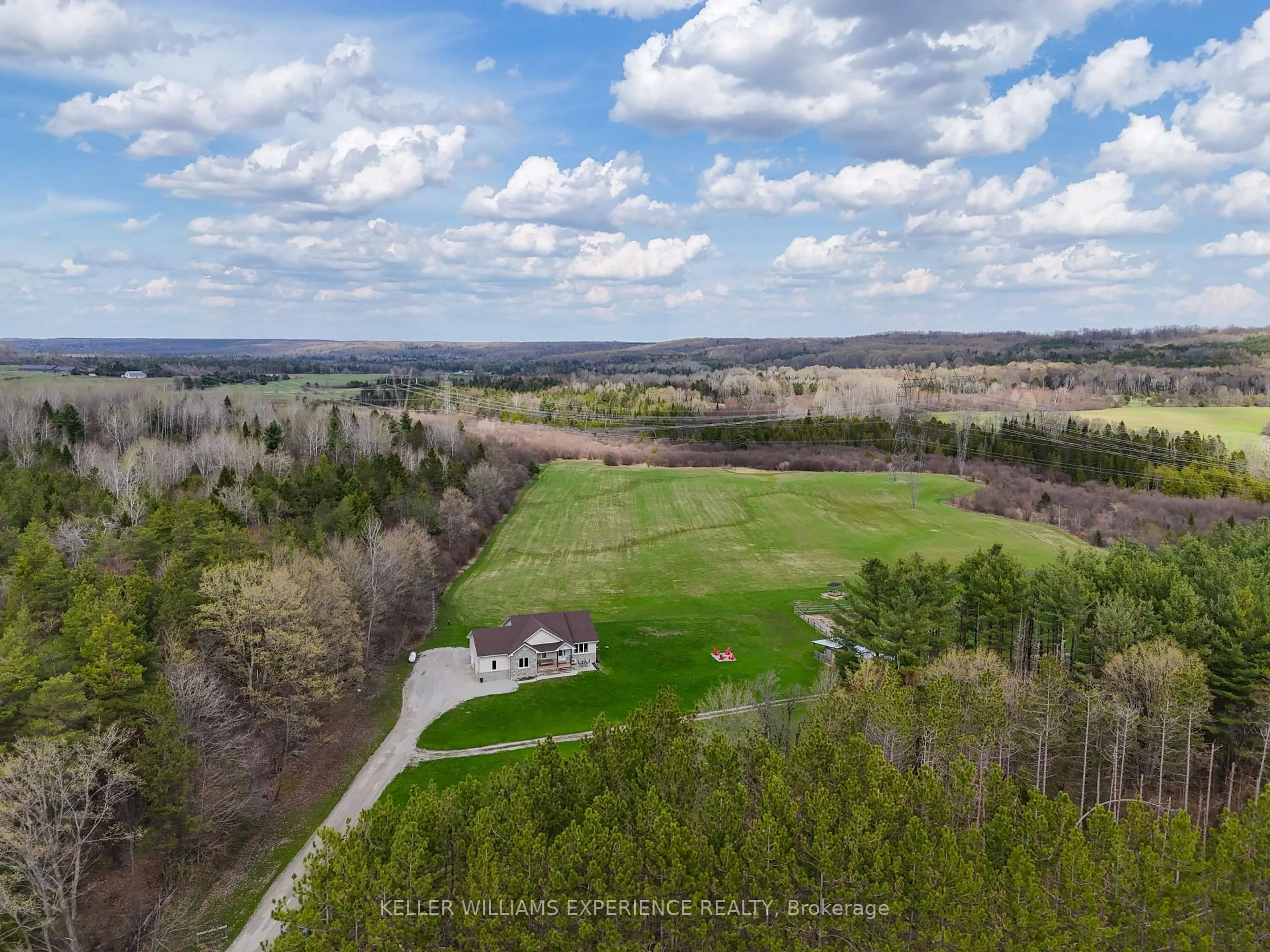 A pic from outside/outdoor area/front of a property/back of a property/a pic from drone, forest/trees view for 5733 Line 4 Line, Oro-Medonte Ontario L4R 4K3