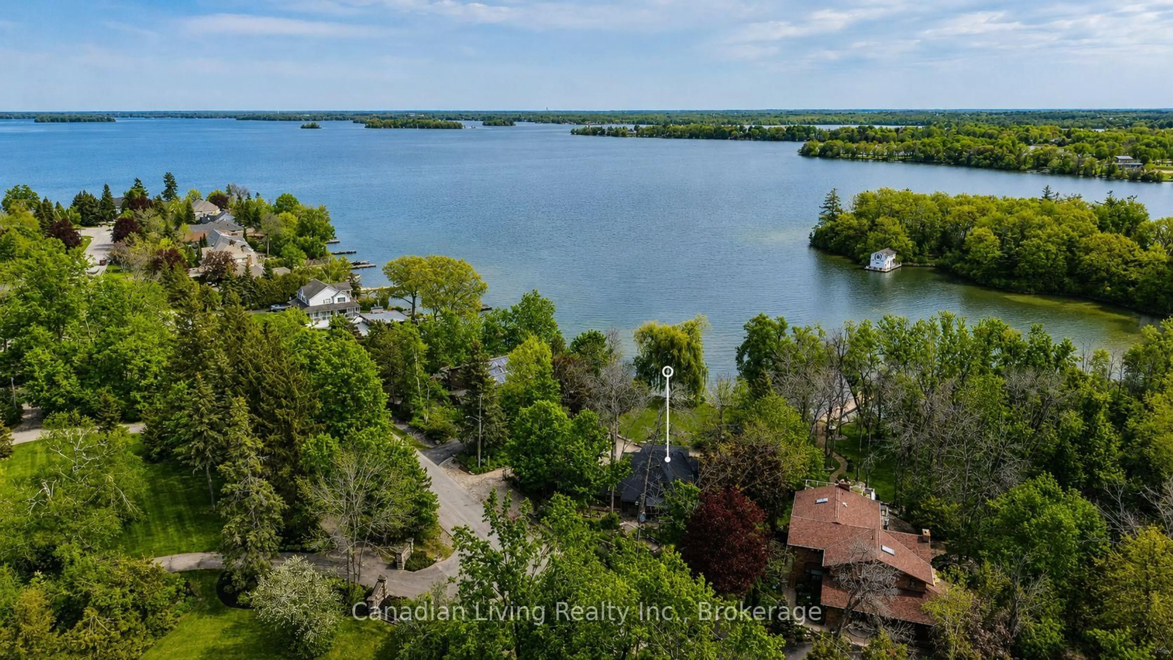 A pic from outside/outdoor area/front of a property/back of a property/a pic from drone, water/lake/river/ocean view for 345 Brewery Lane, Orillia Ontario L3V 7H6
