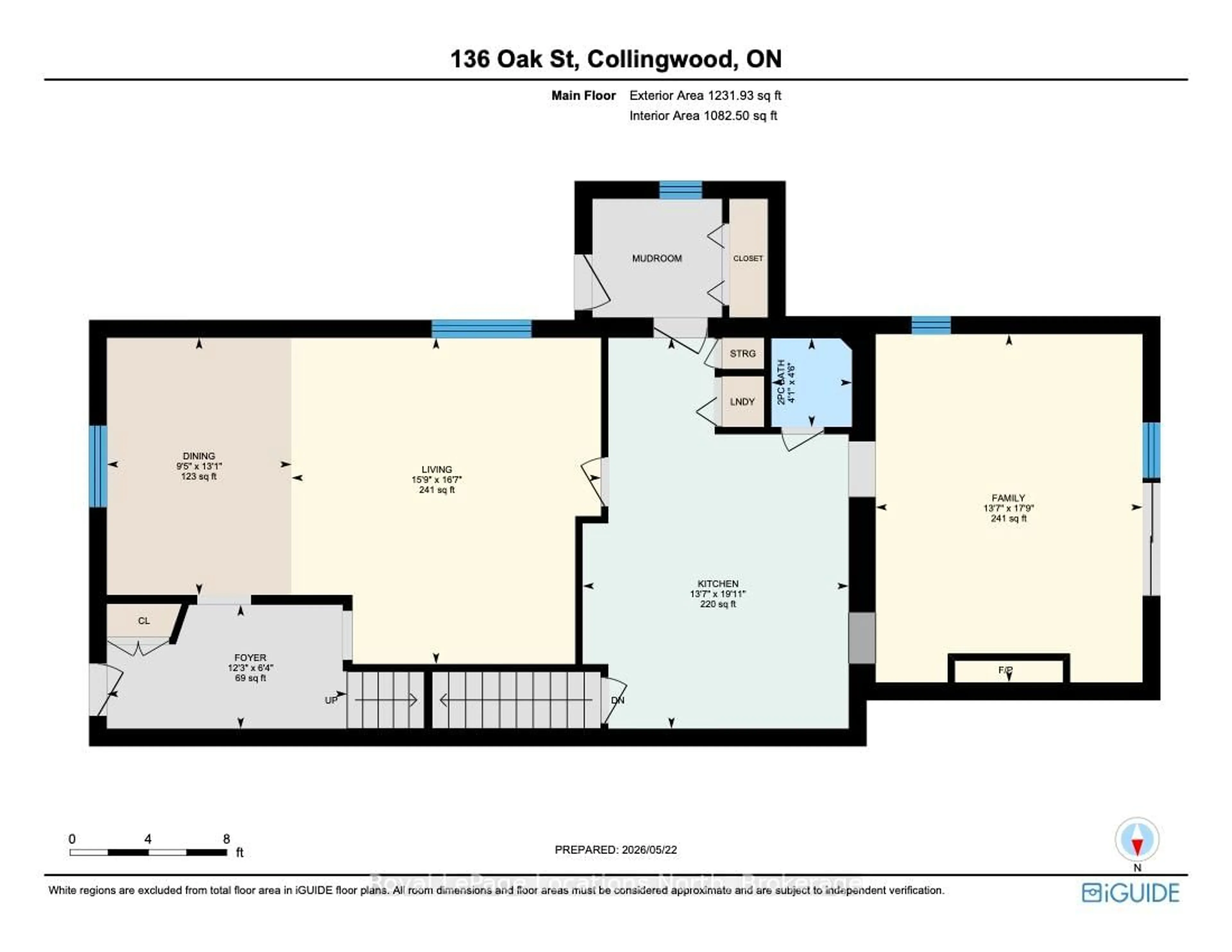 Floor plan for 136 Oak St, Collingwood Ontario L9Y 2X8