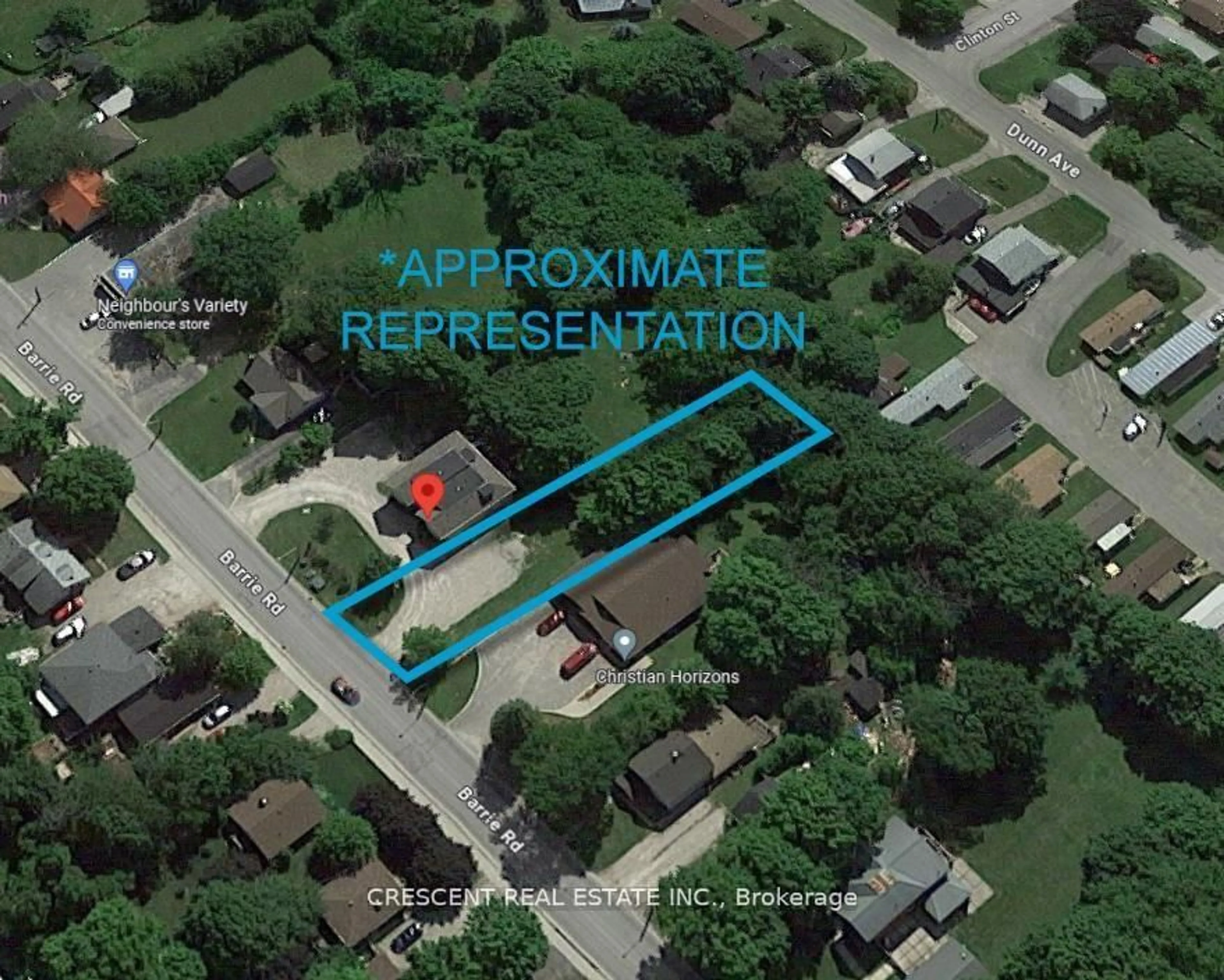 A pic from outside/outdoor area/front of a property/back of a property/a pic from drone, street for 267 Barrie Rd, Orillia Ontario L3V 2R4