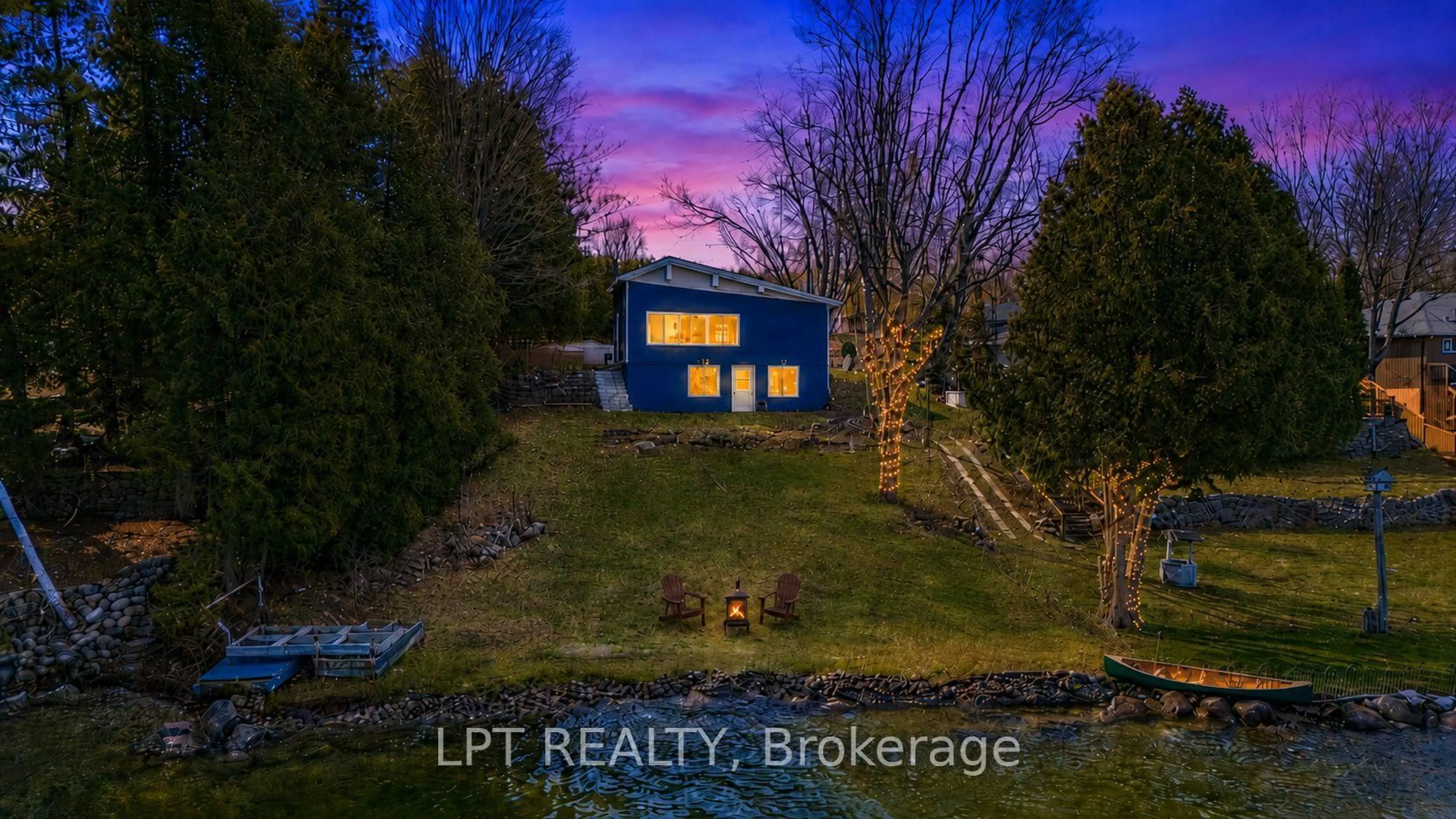 A pic from outside/outdoor area/front of a property/back of a property/a pic from drone, water/lake/river/ocean view for 47 Moon Point Dr, Oro-Medonte Ontario L3V 0R8