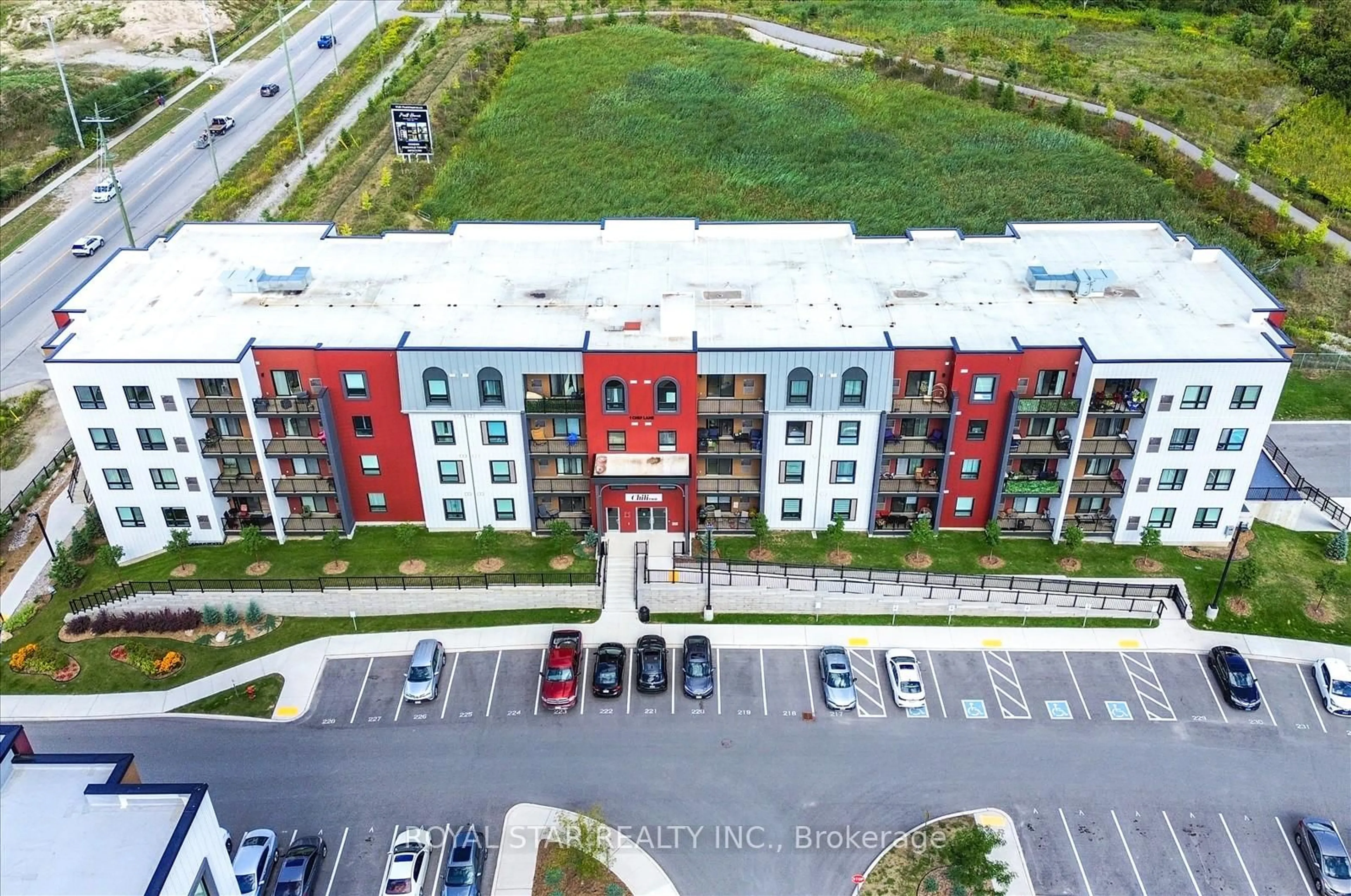 A pic from outside/outdoor area/front of a property/back of a property/a pic from drone, unknown for 1 Chef Lane #401, Barrie Ontario L9J 0T1