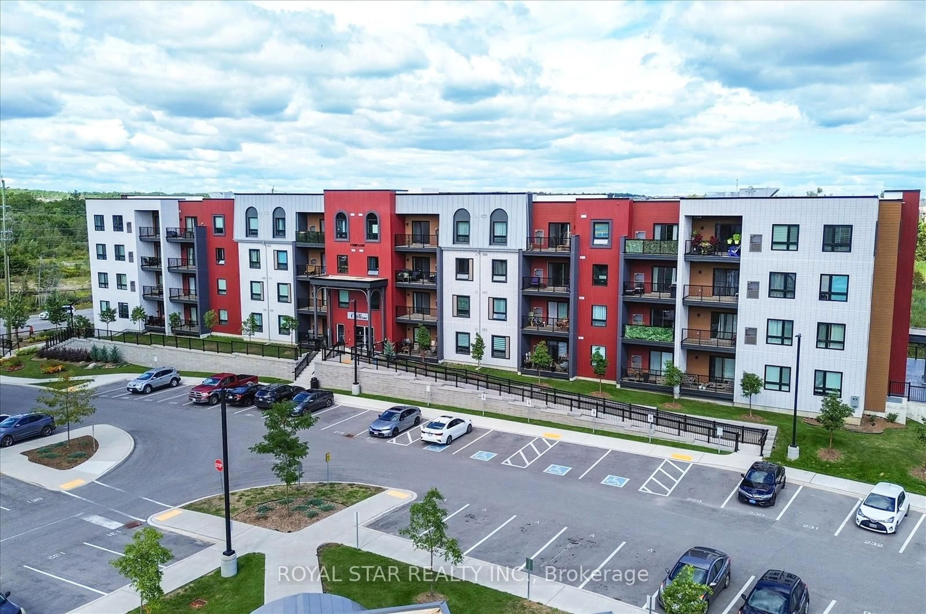 A pic from outside/outdoor area/front of a property/back of a property/a pic from drone, street for 1 Chef Lane #401, Barrie Ontario L9J 0T1