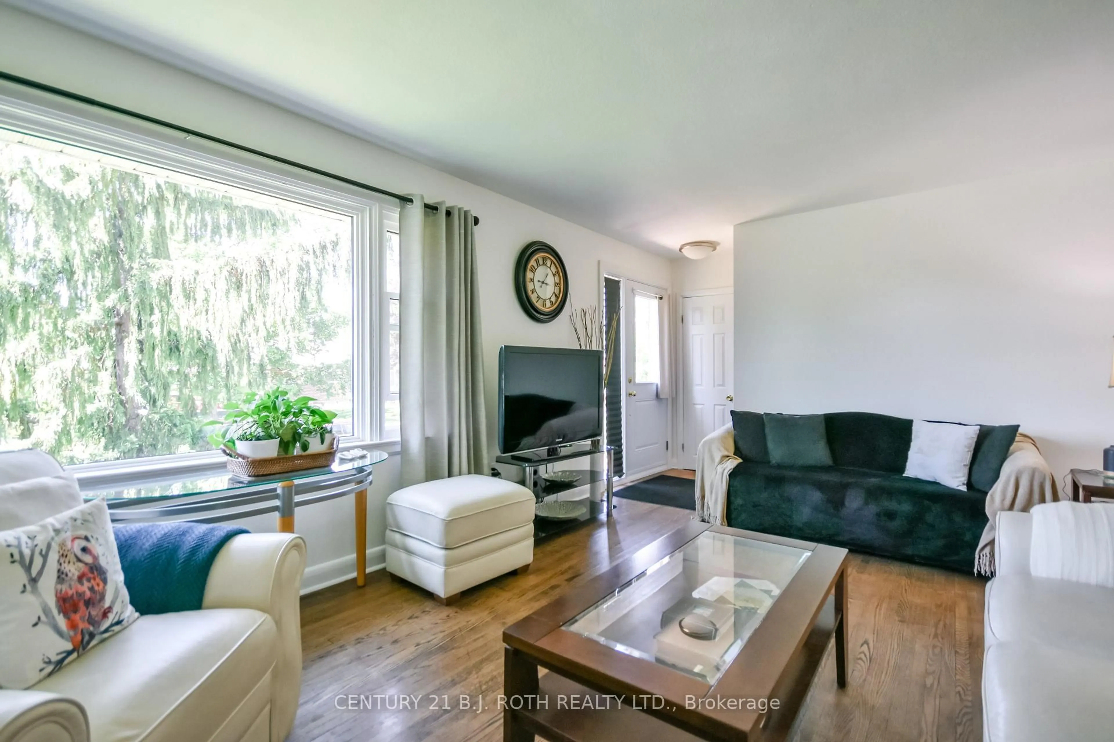 Living room with furniture, wood/laminate floor for 223 Wellington St, Barrie Ontario L4M 2C9