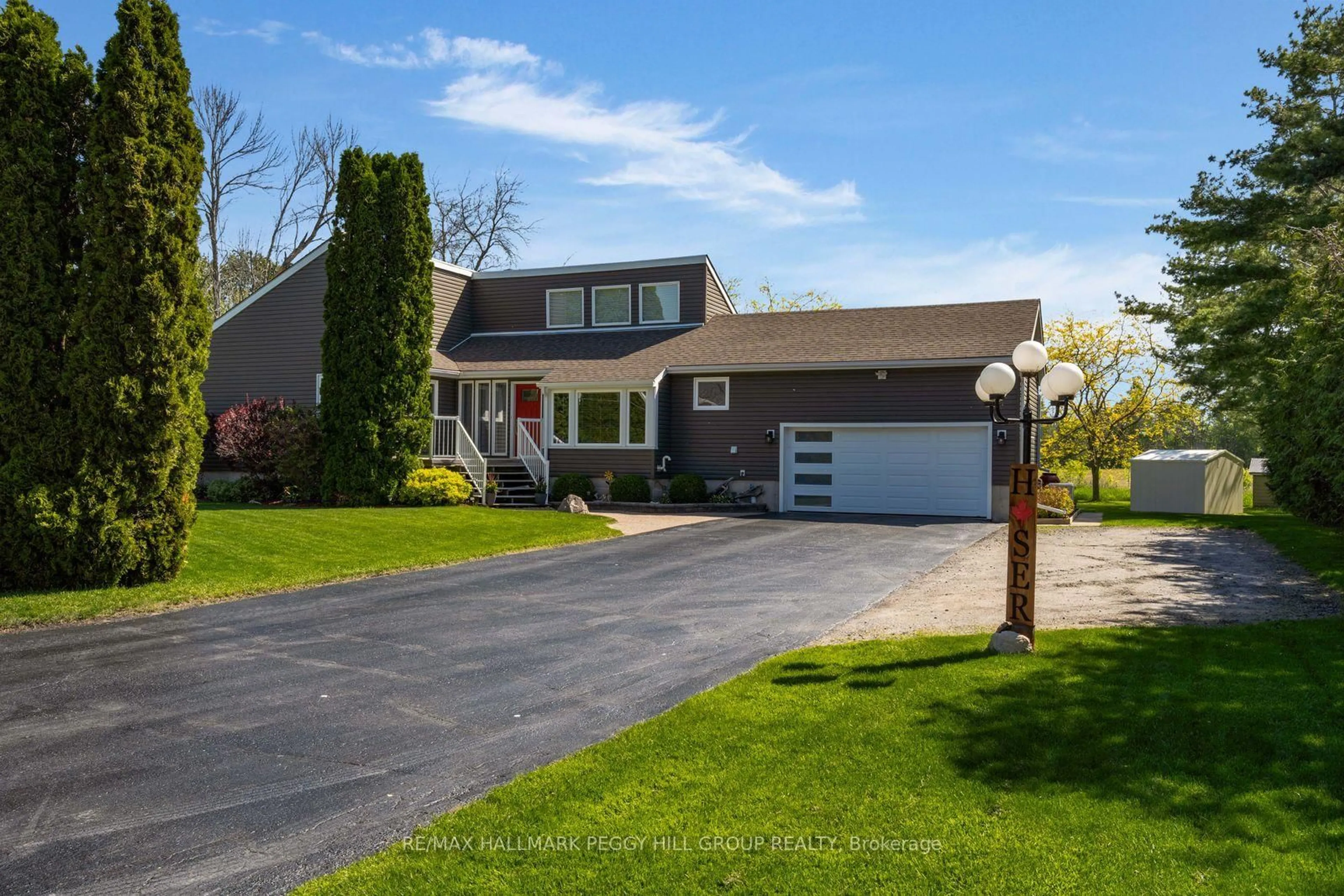 Home with vinyl exterior material, street for 5445 Fawn Bay Rd, Ramara Ontario L3V 0N2