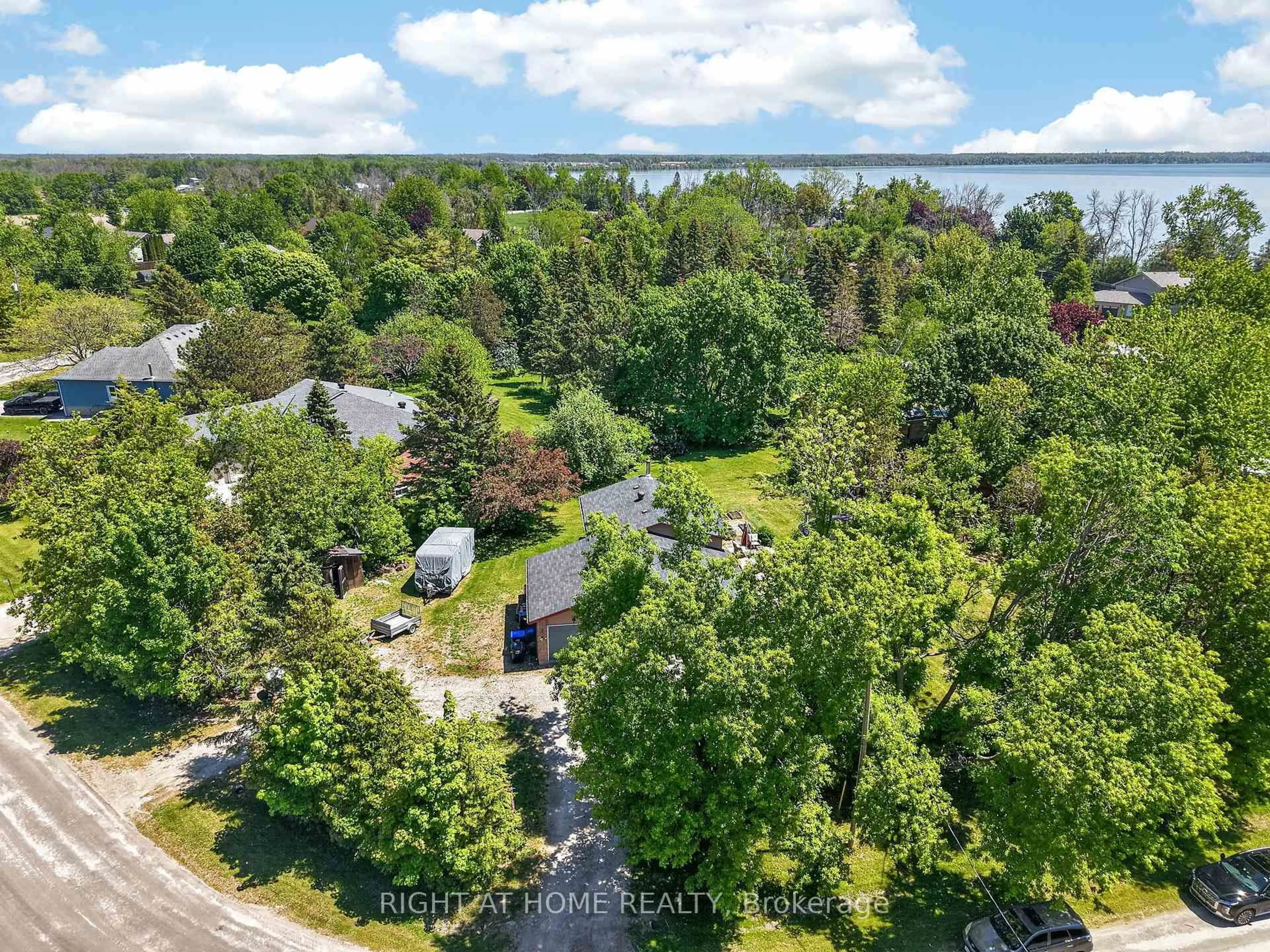 A pic from outside/outdoor area/front of a property/back of a property/a pic from drone, water/lake/river/ocean view for 2792 Stephen Dr, Ramara Ontario L0K 1B0