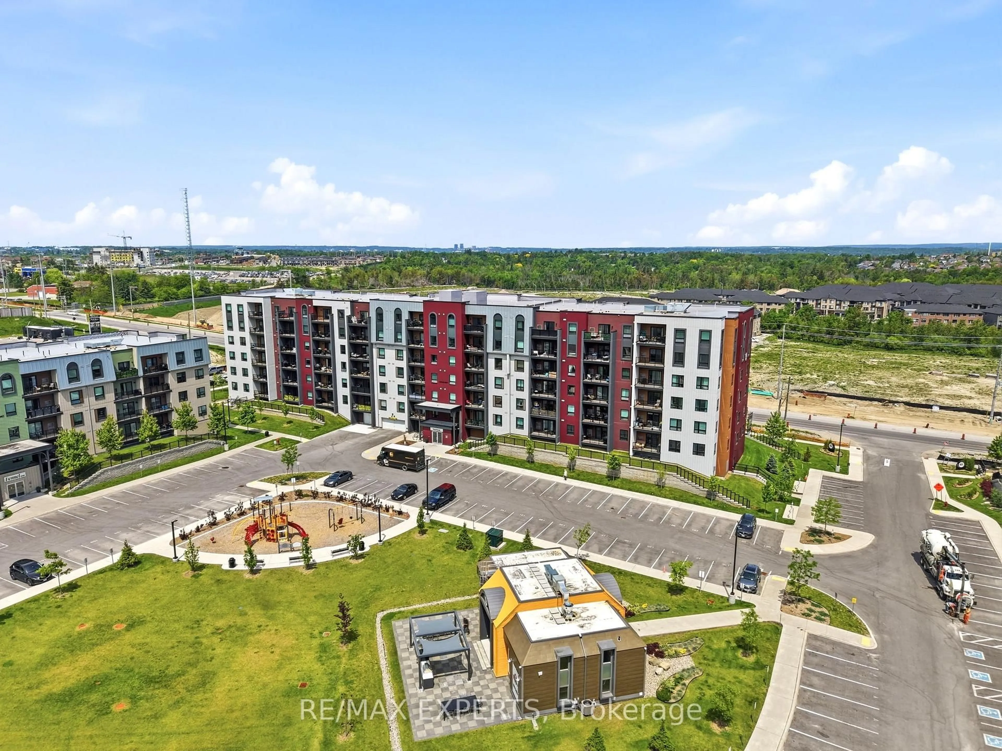 A pic from outside/outdoor area/front of a property/back of a property/a pic from drone, city buildings view from balcony for 4 Spice Way #103, Barrie Ontario L9J 0M2