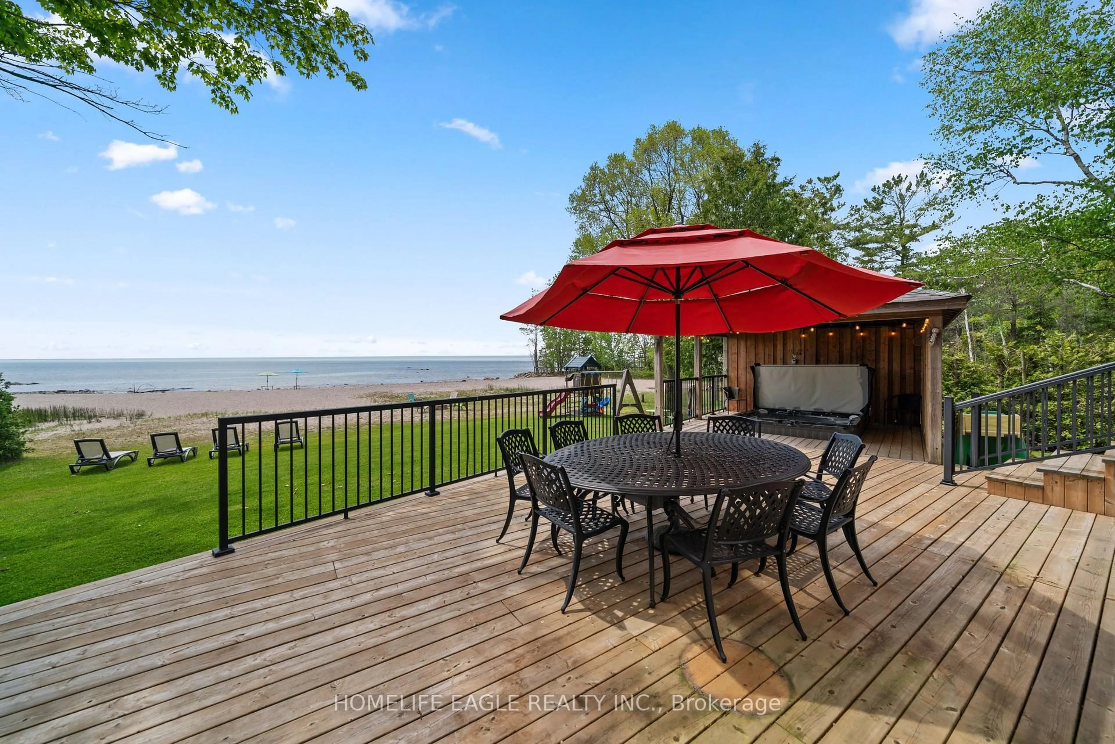 Patio, water/lake/river/ocean view for 1496 Tiny Beaches Rd, Tiny Ontario L9M 0J2
