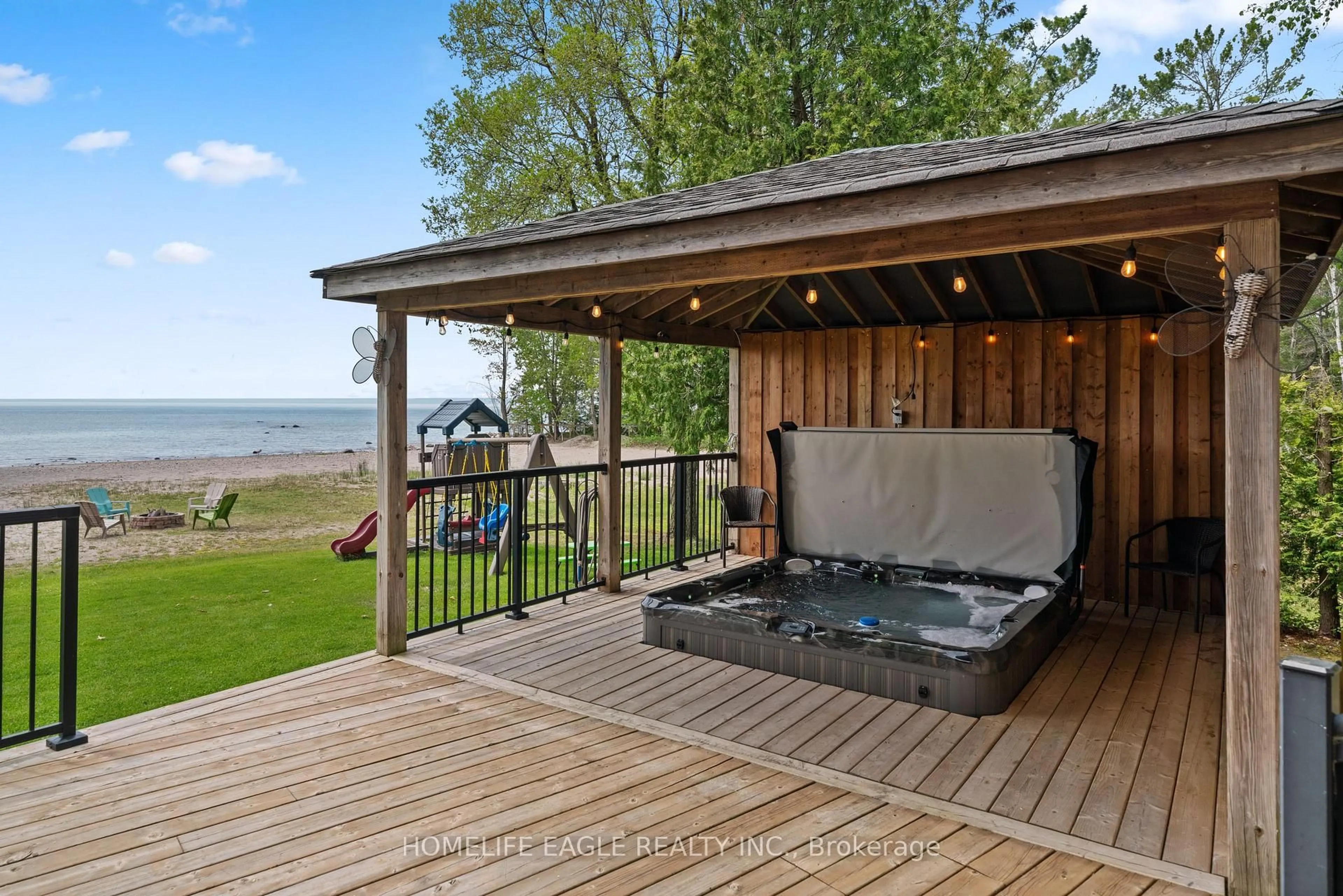 Patio, water/lake/river/ocean view for 1496 Tiny Beaches Rd, Tiny Ontario L9M 0J2