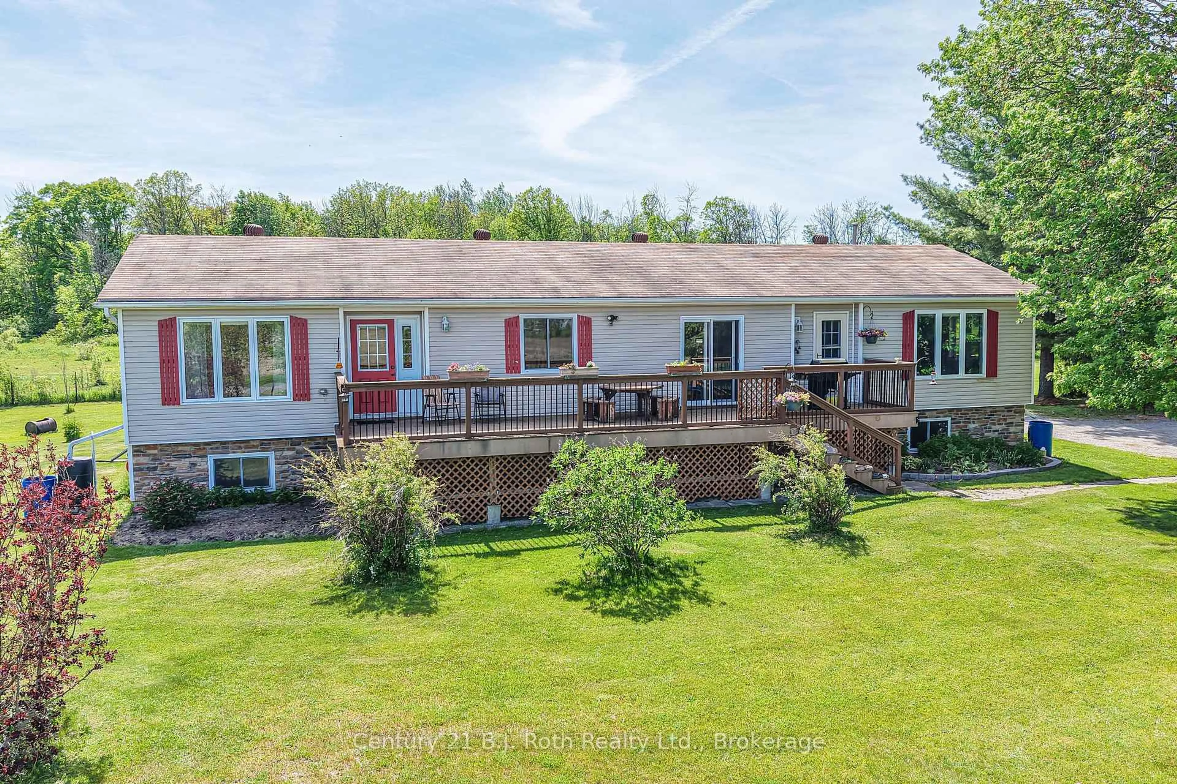A pic from outside/outdoor area/front of a property/back of a property/a pic from drone, water/lake/river/ocean view for 1030 Dunns Line, Severn Ontario L0K 1E0