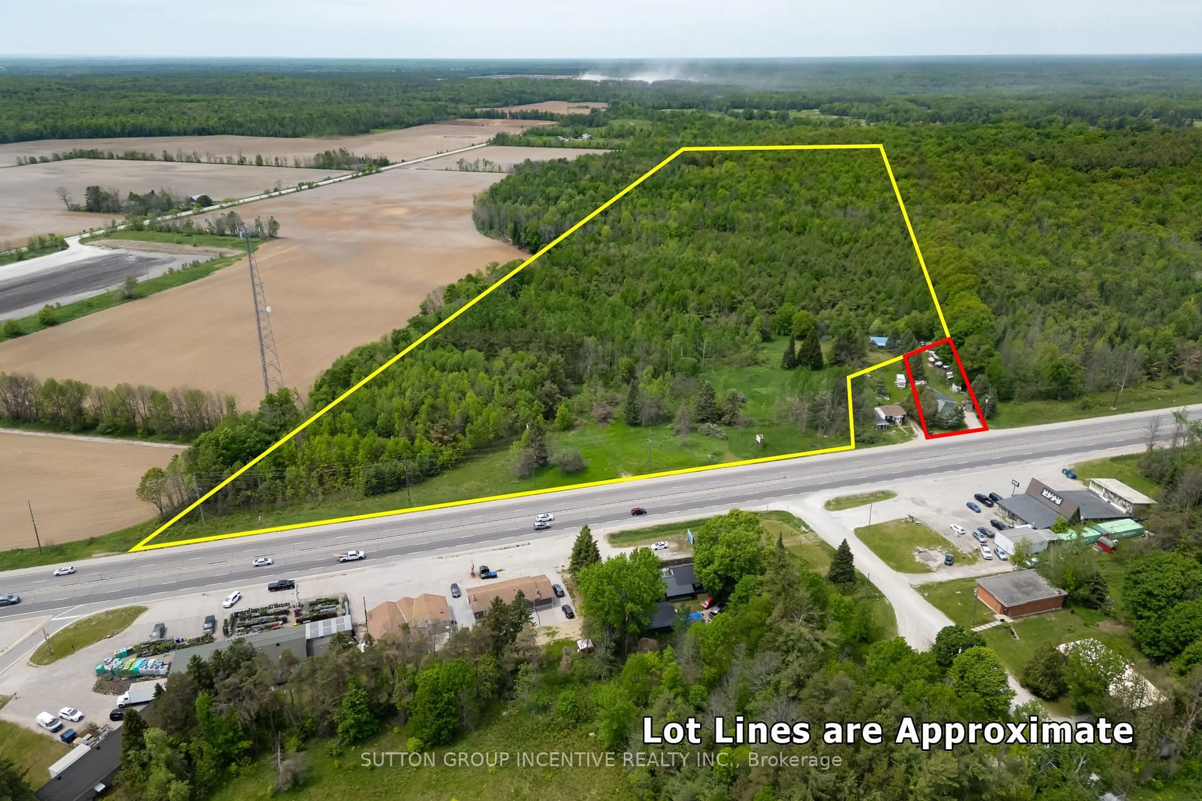 A pic from outside/outdoor area/front of a property/back of a property/a pic from drone, water/lake/river/ocean view for 9434 11 Hwy Highway, Severn Ontario L3V 6H3