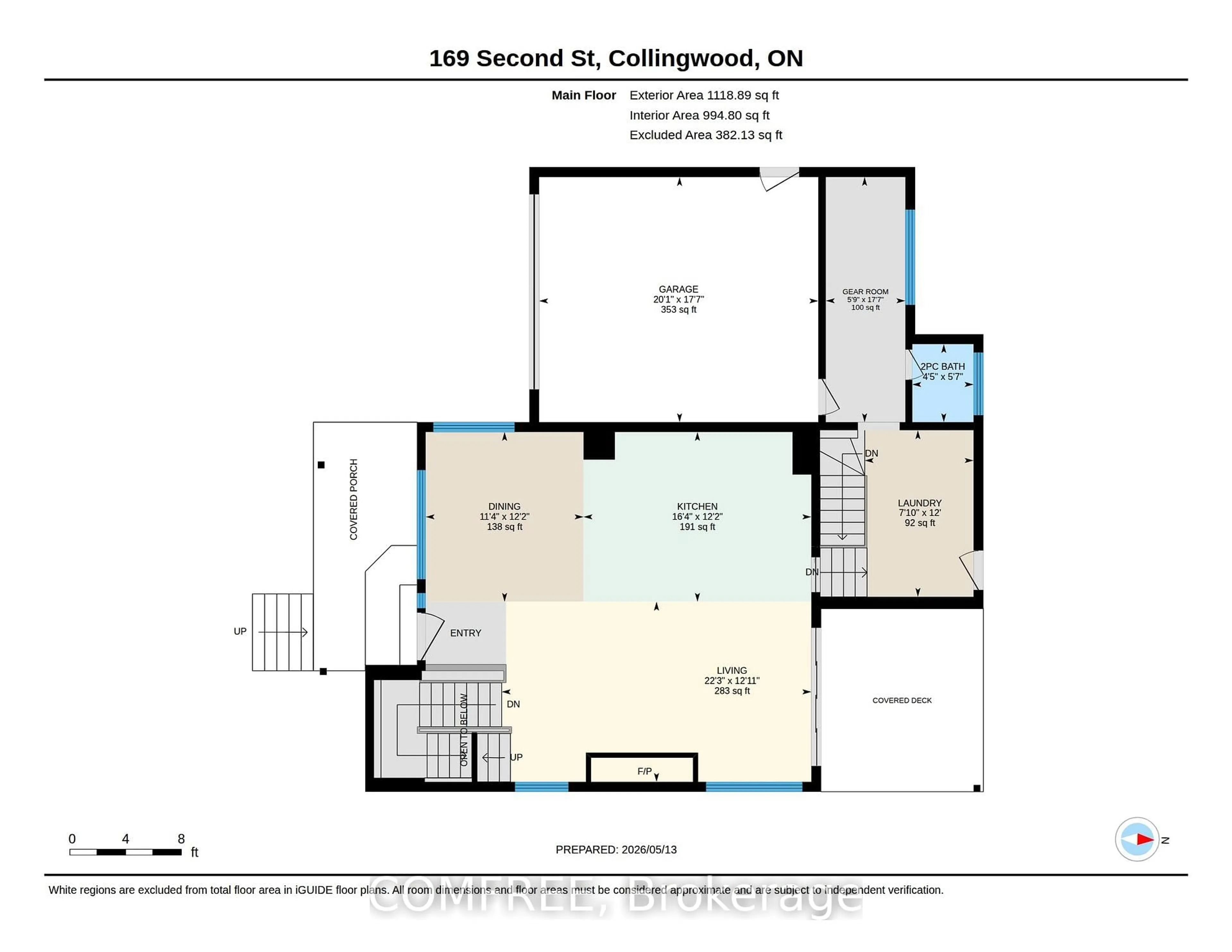 Floor plan for 169 Second St, Collingwood Ontario L9Y 1E9