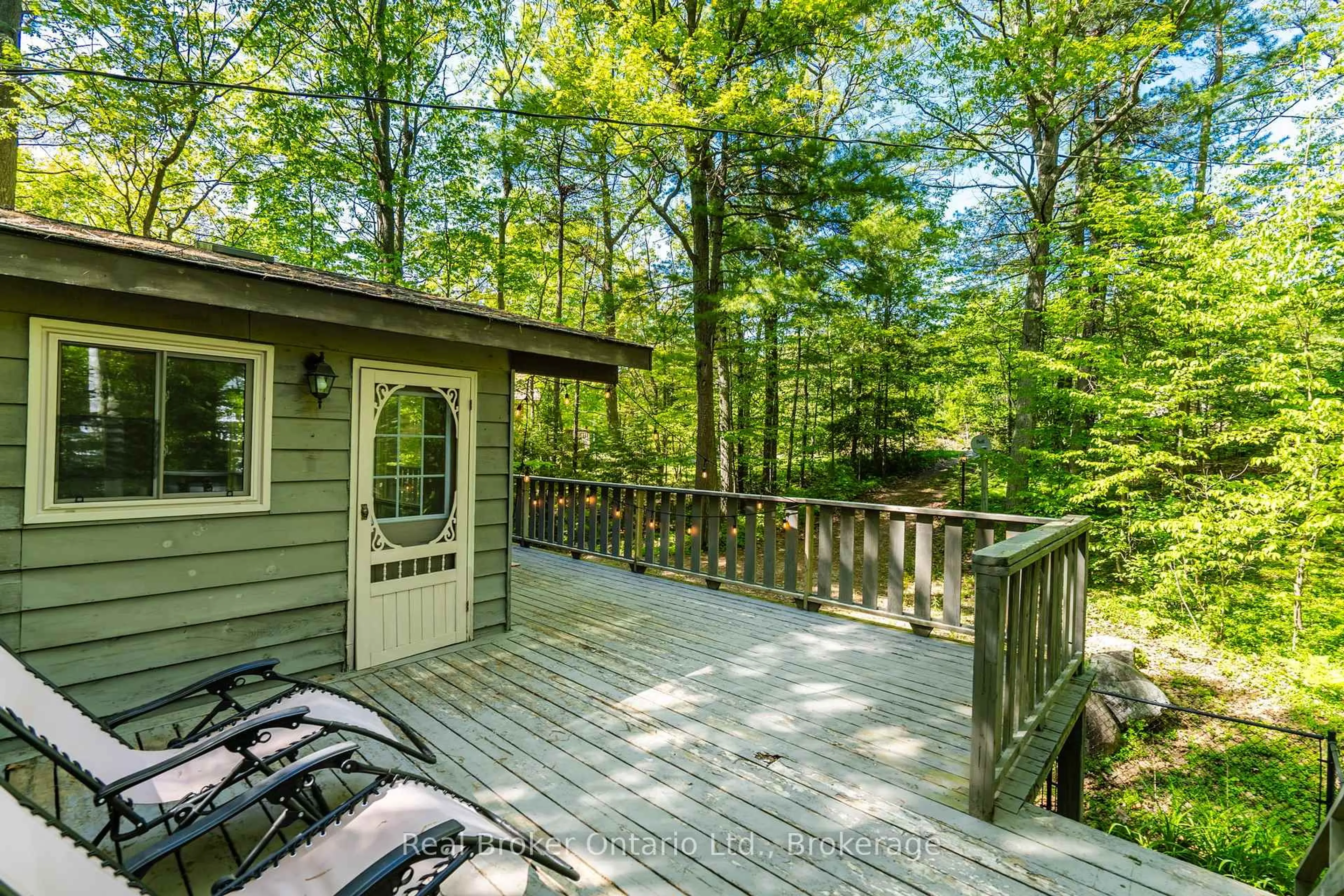 Patio, forest/trees view for 208 Desroches Tr, Tiny Ontario L9M 0H9