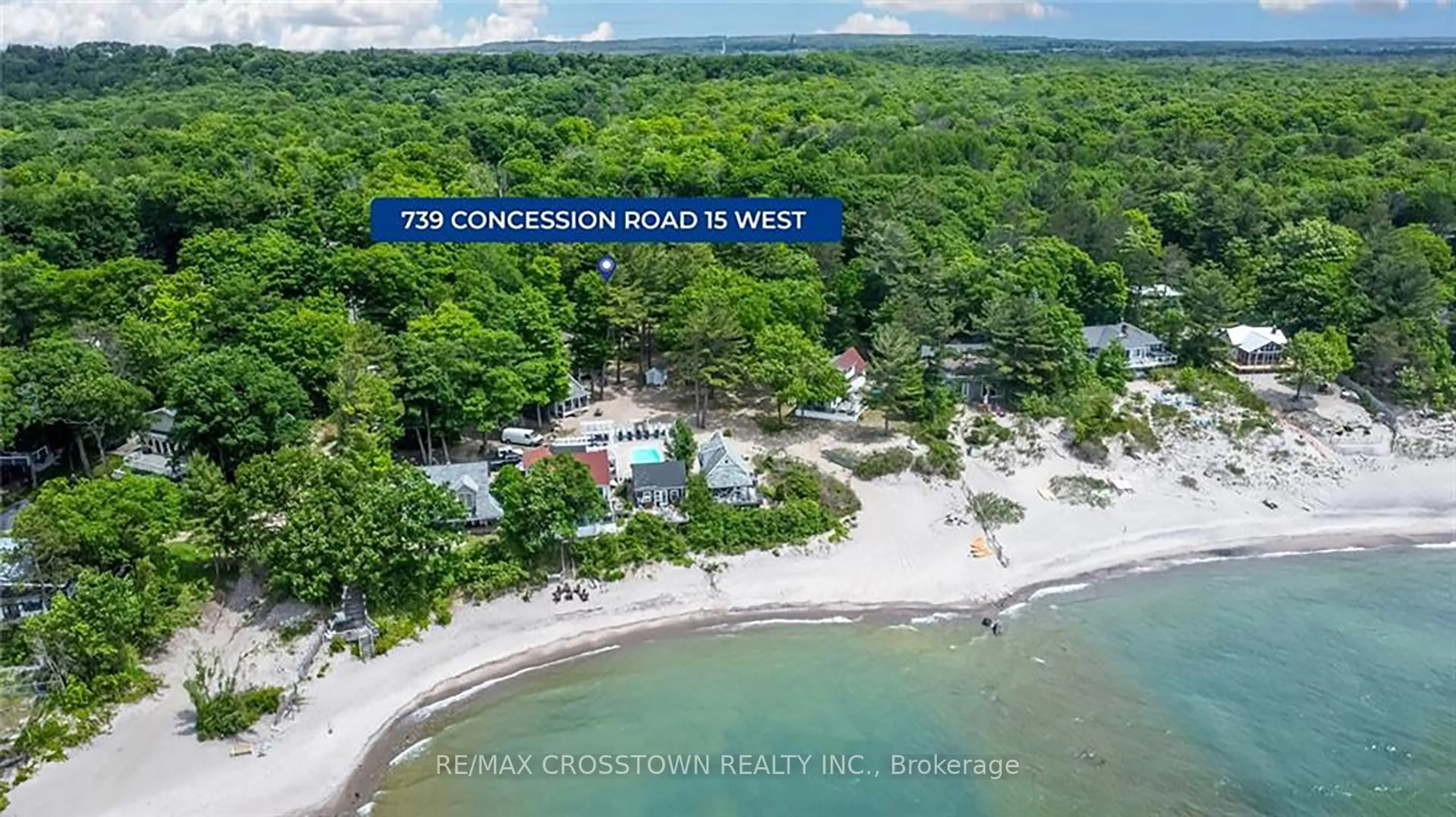 A pic from outside/outdoor area/front of a property/back of a property/a pic from drone, water/lake/river/ocean view for 739 Concession 15 #8, Tiny Ontario L9M 0H7