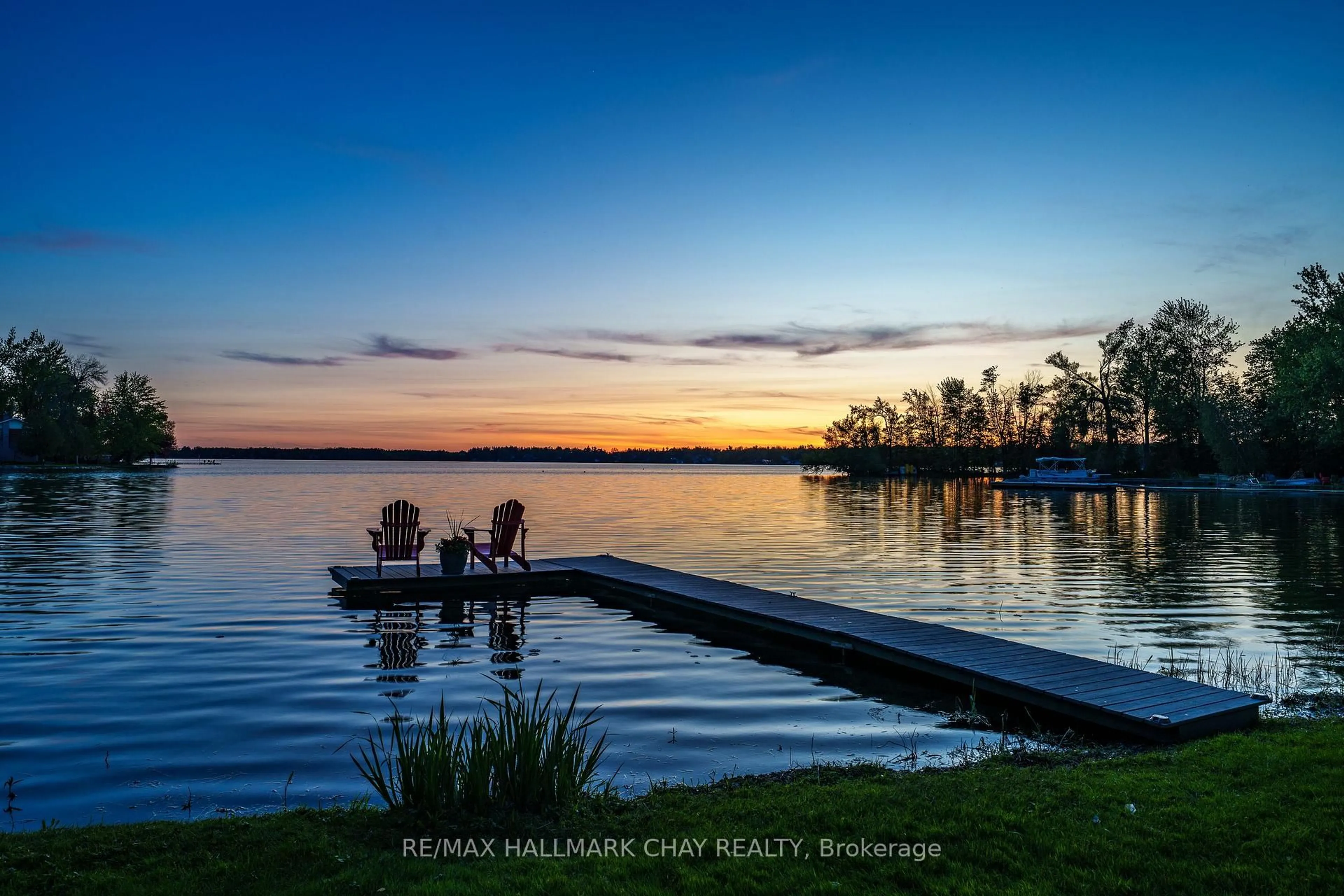 Patio, water/lake/river/ocean view for 4350 Plum Point Rd, Ramara Ontario L3V 6H7