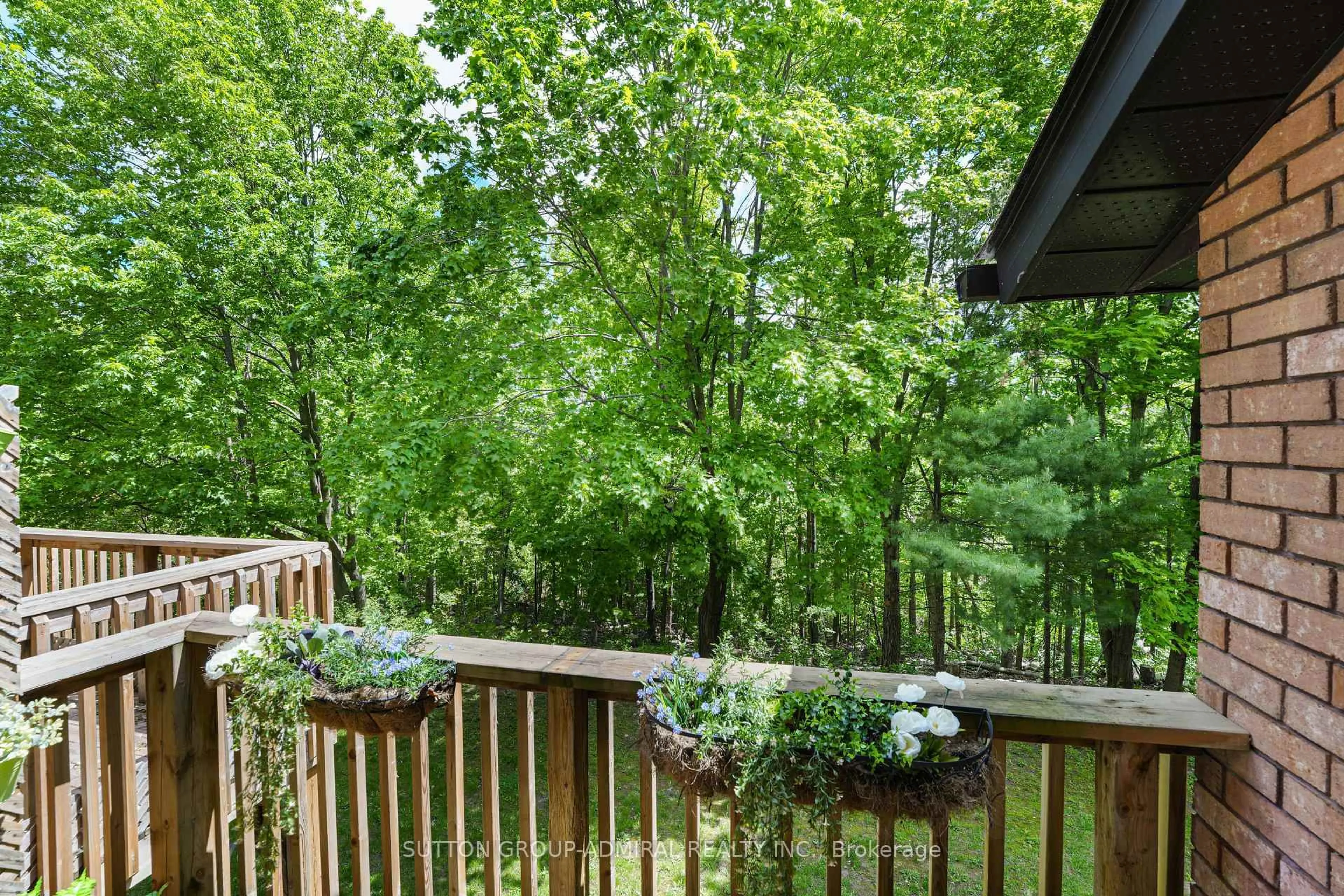 Patio, forest/trees view for 16 Evergreen Crt #59, Barrie Ontario L4N 6W7