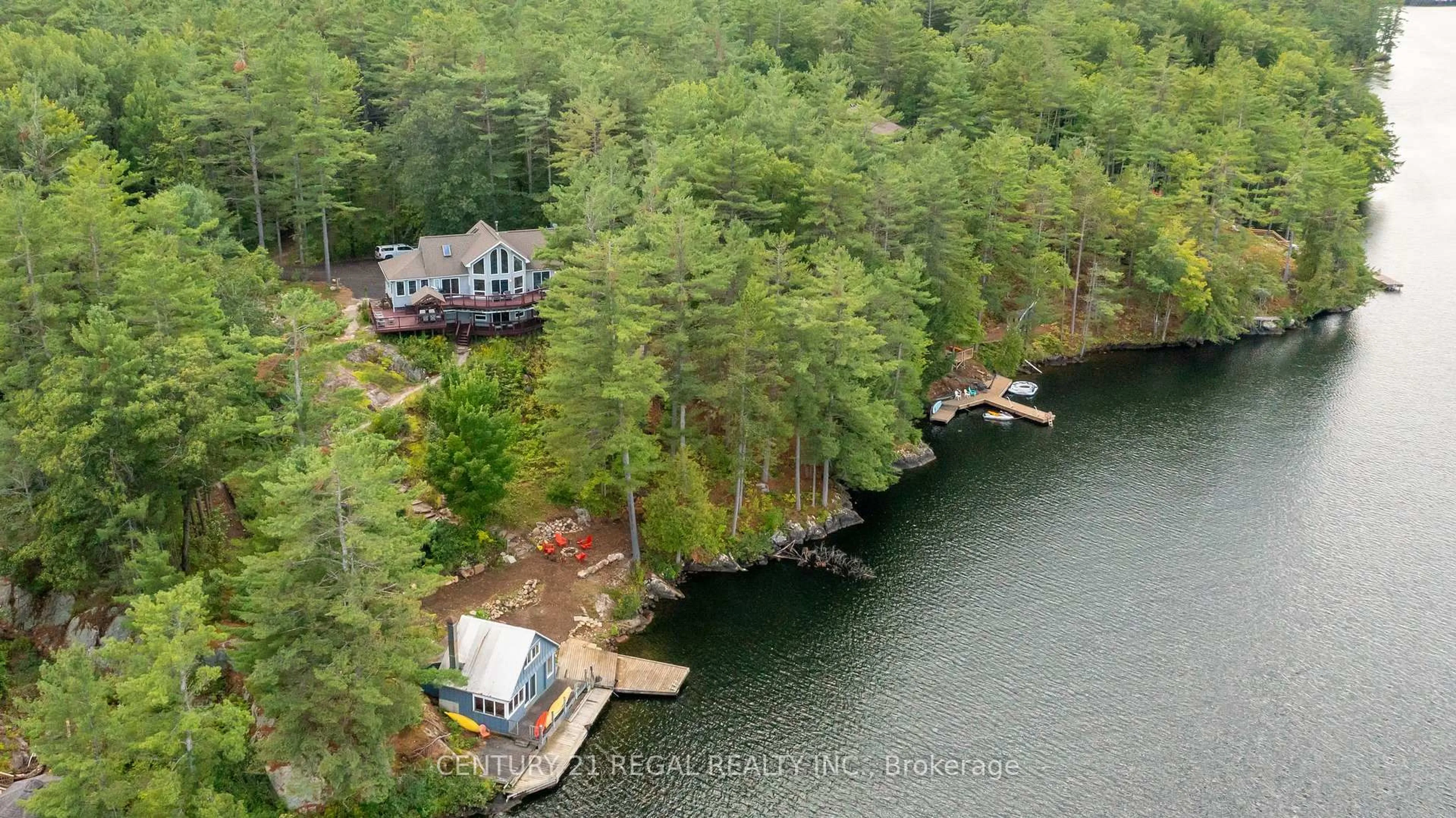 A pic from outside/outdoor area/front of a property/back of a property/a pic from drone, water/lake/river/ocean view for 1961 BEAVER DAM Rd, Severn Ontario L0K 1E0