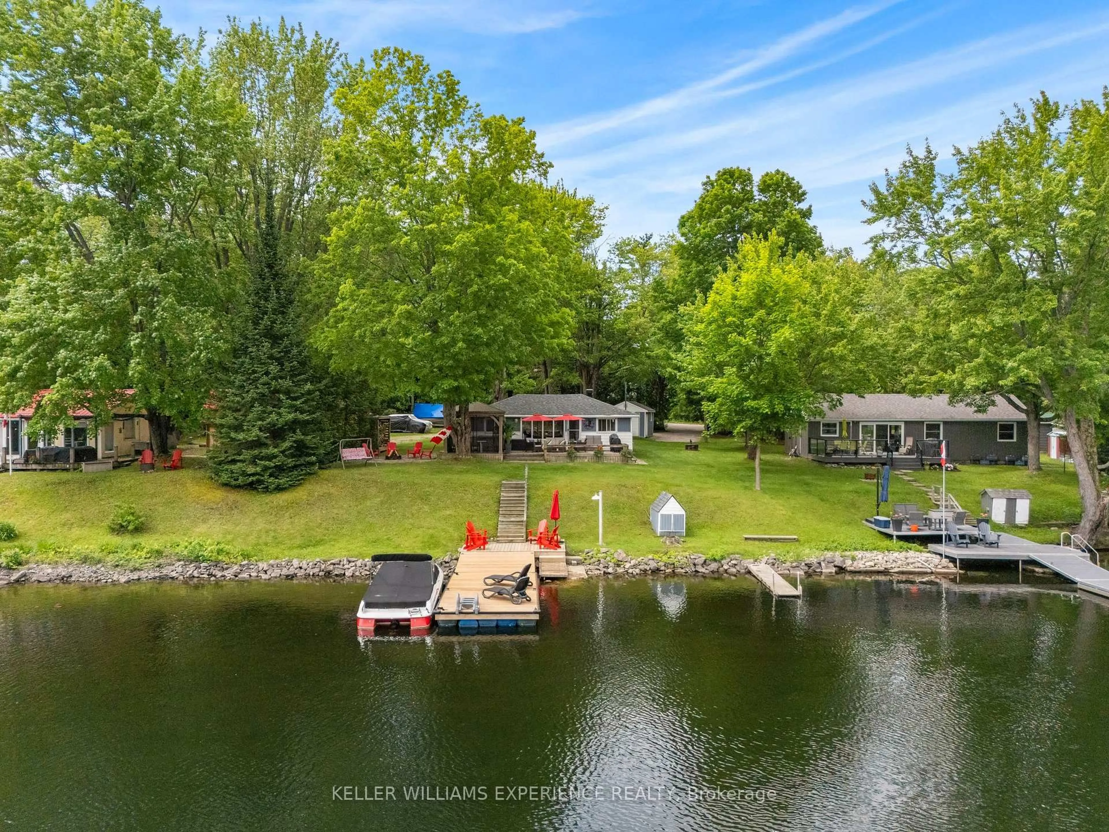 A pic from outside/outdoor area/front of a property/back of a property/a pic from drone, water/lake/river/ocean view for 4274 Canal Rd, Severn Ontario L0K 2B0
