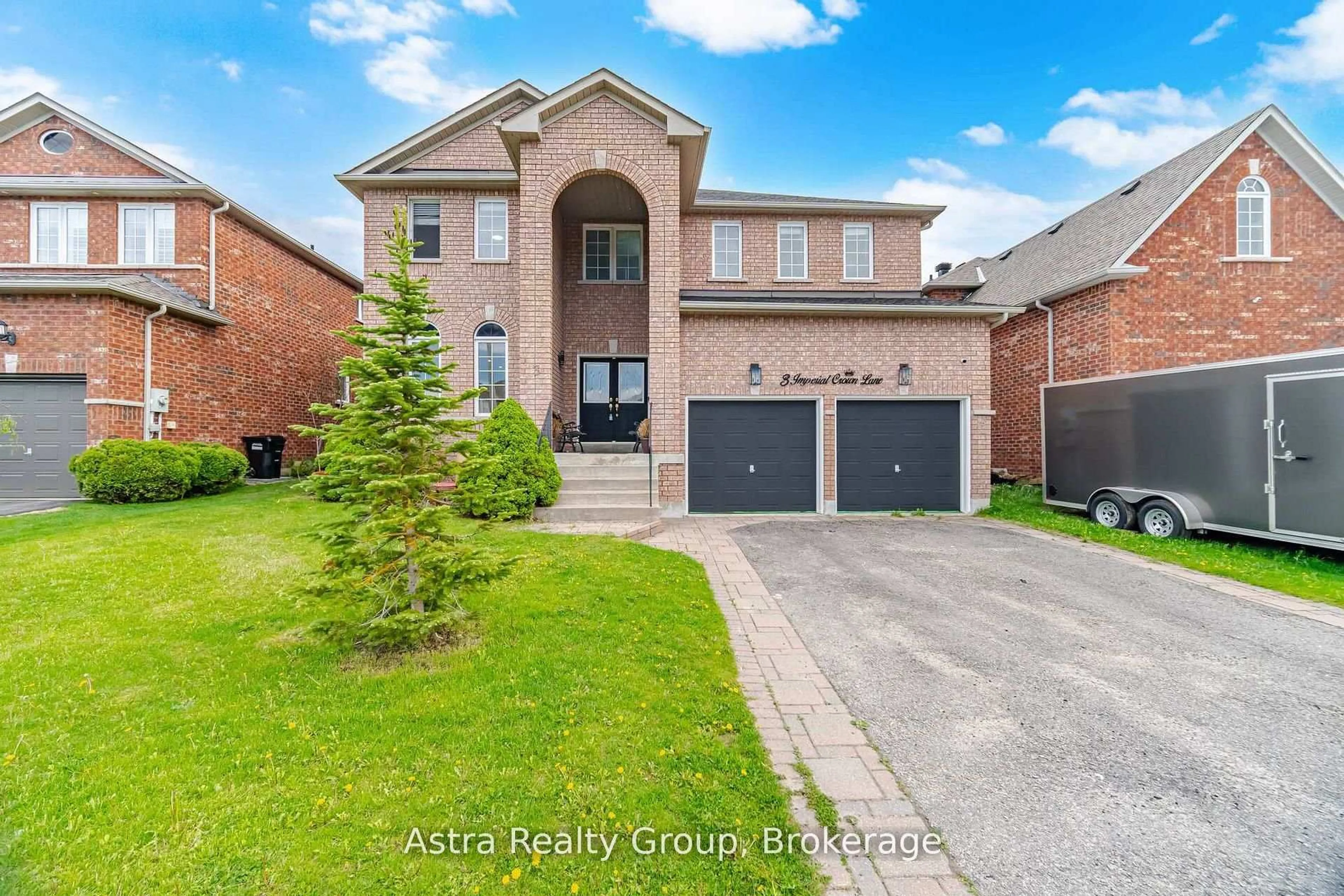 Home with brick exterior material, street for 3 Imperial Crown Lane, Barrie Ontario L4N 0T3