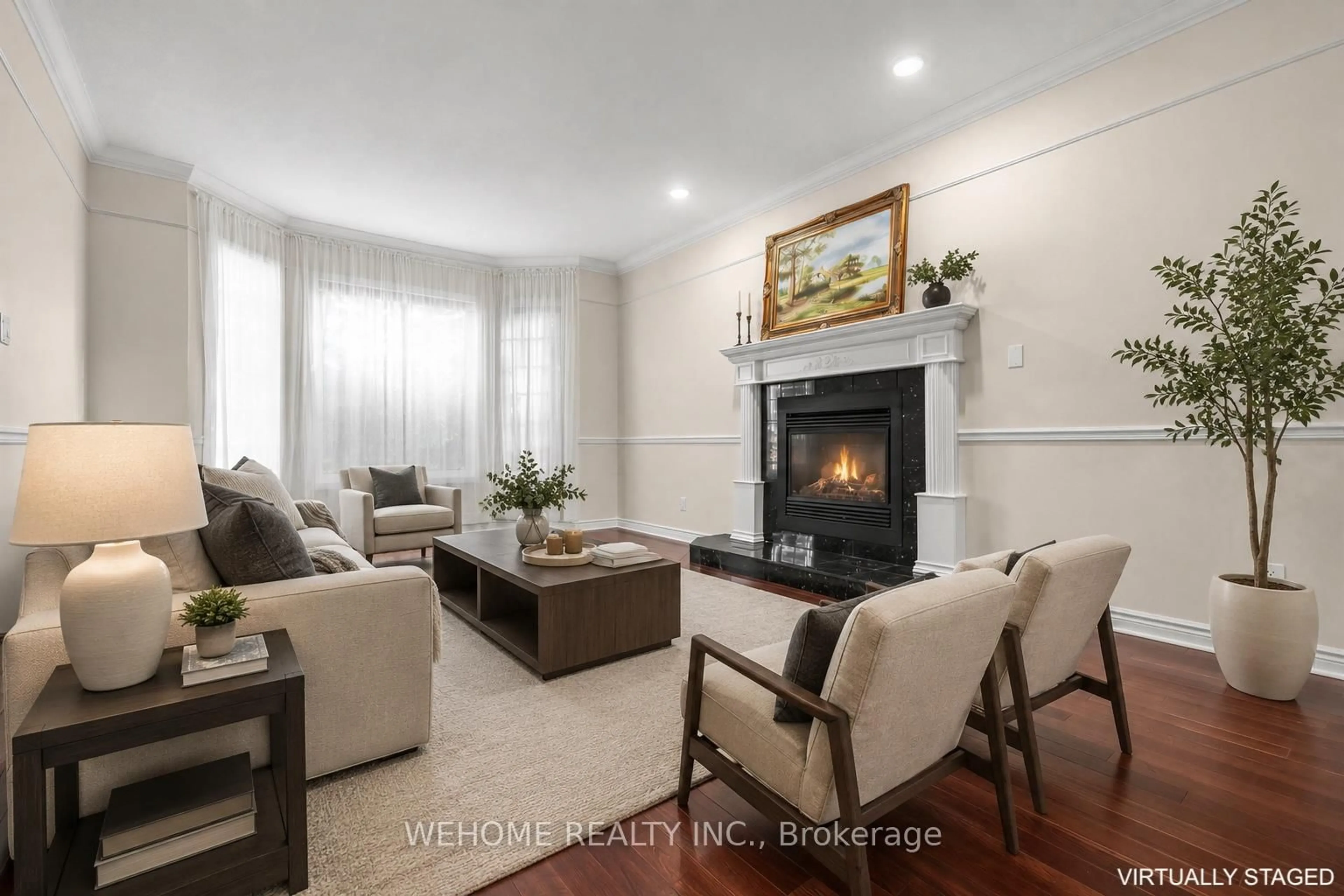 Living room with furniture, wood/laminate floor for 90 Turtle Path, Ramara Ontario L0K 1B0