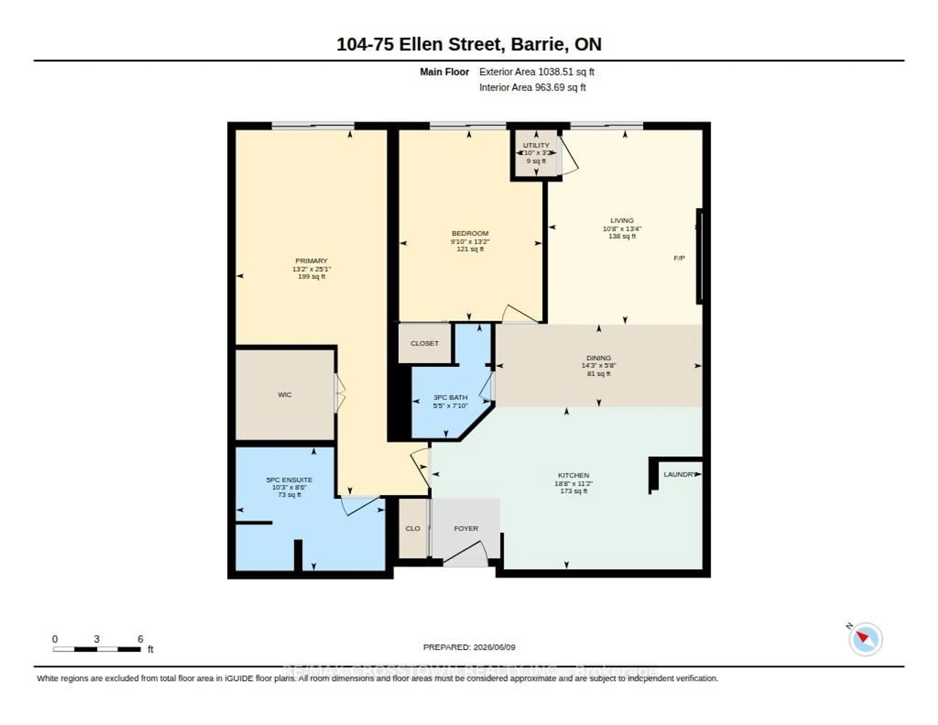 Floor plan for 75 Ellen St #104, Barrie Ontario L4N 7R6