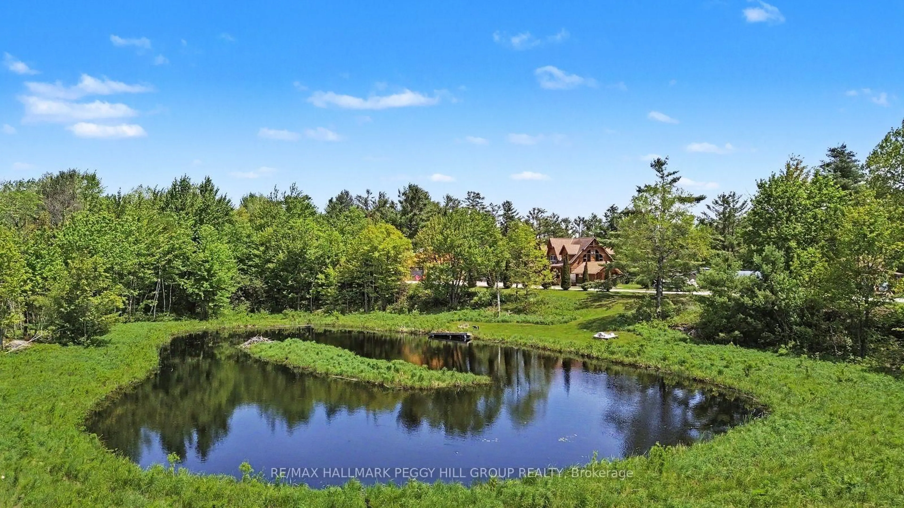A pic from outside/outdoor area/front of a property/back of a property/a pic from drone, water/lake/river/ocean view for 2504 Fairgrounds Rd, Ramara Ontario L0K 2B0
