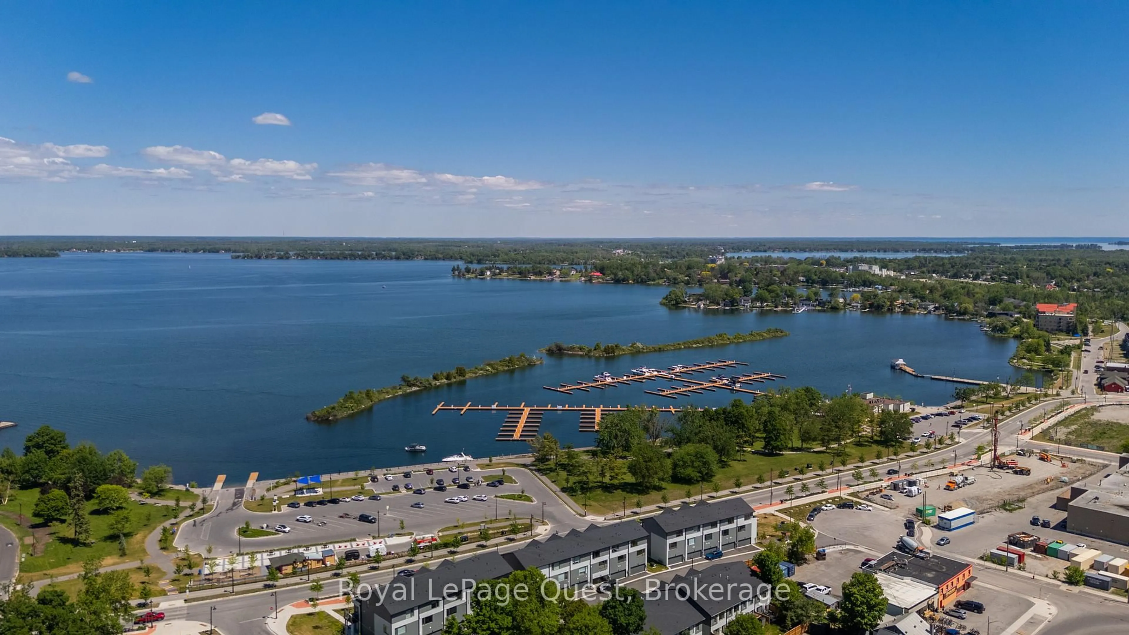 A pic from outside/outdoor area/front of a property/back of a property/a pic from drone, water/lake/river/ocean view for 93 Lightfoot Dr, Orillia Ontario L3V 7L8