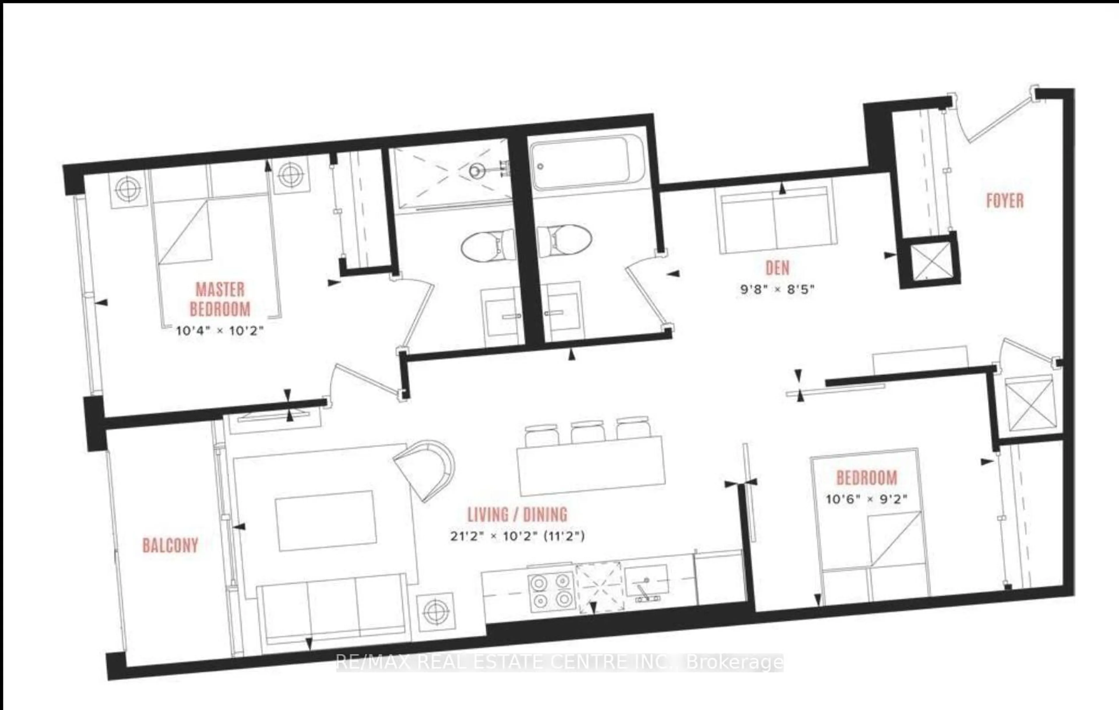 Floor plan for 39 Mary St St #2001, Barrie Ontario L4N 1S9