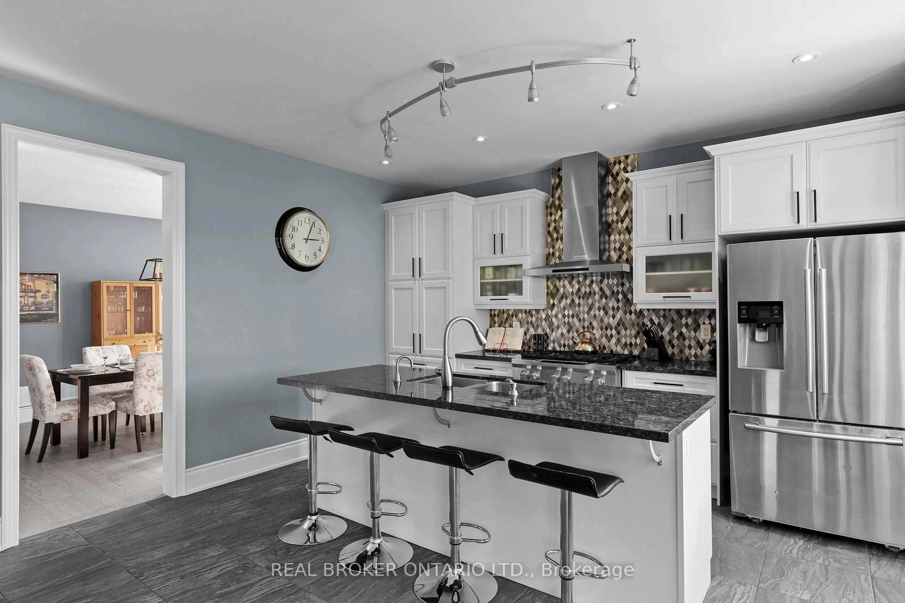 Contemporary kitchen, ceramic/tile floor for 3032 Monarch Dr, Orillia Ontario L3V 8K3
