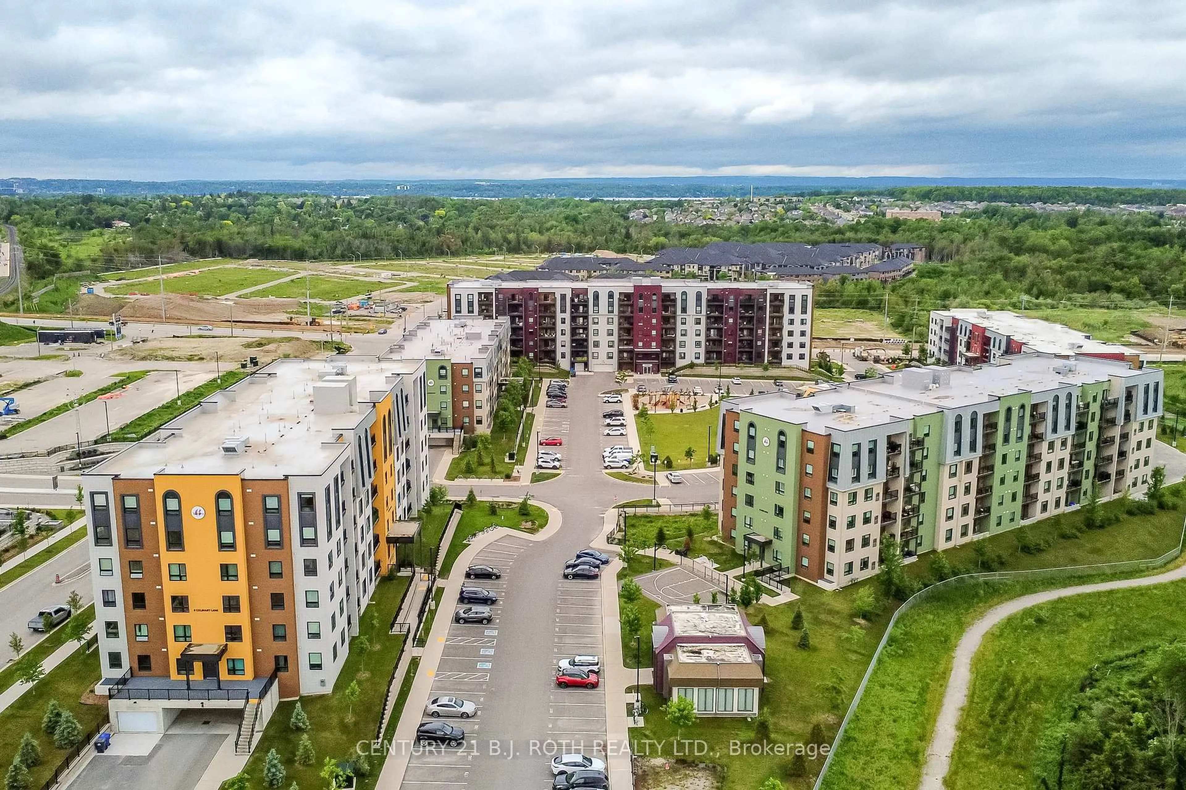 A pic from outside/outdoor area/front of a property/back of a property/a pic from drone, city buildings view from balcony for 8 Culinary Lane #604, Barrie Ontario L9J 0T2