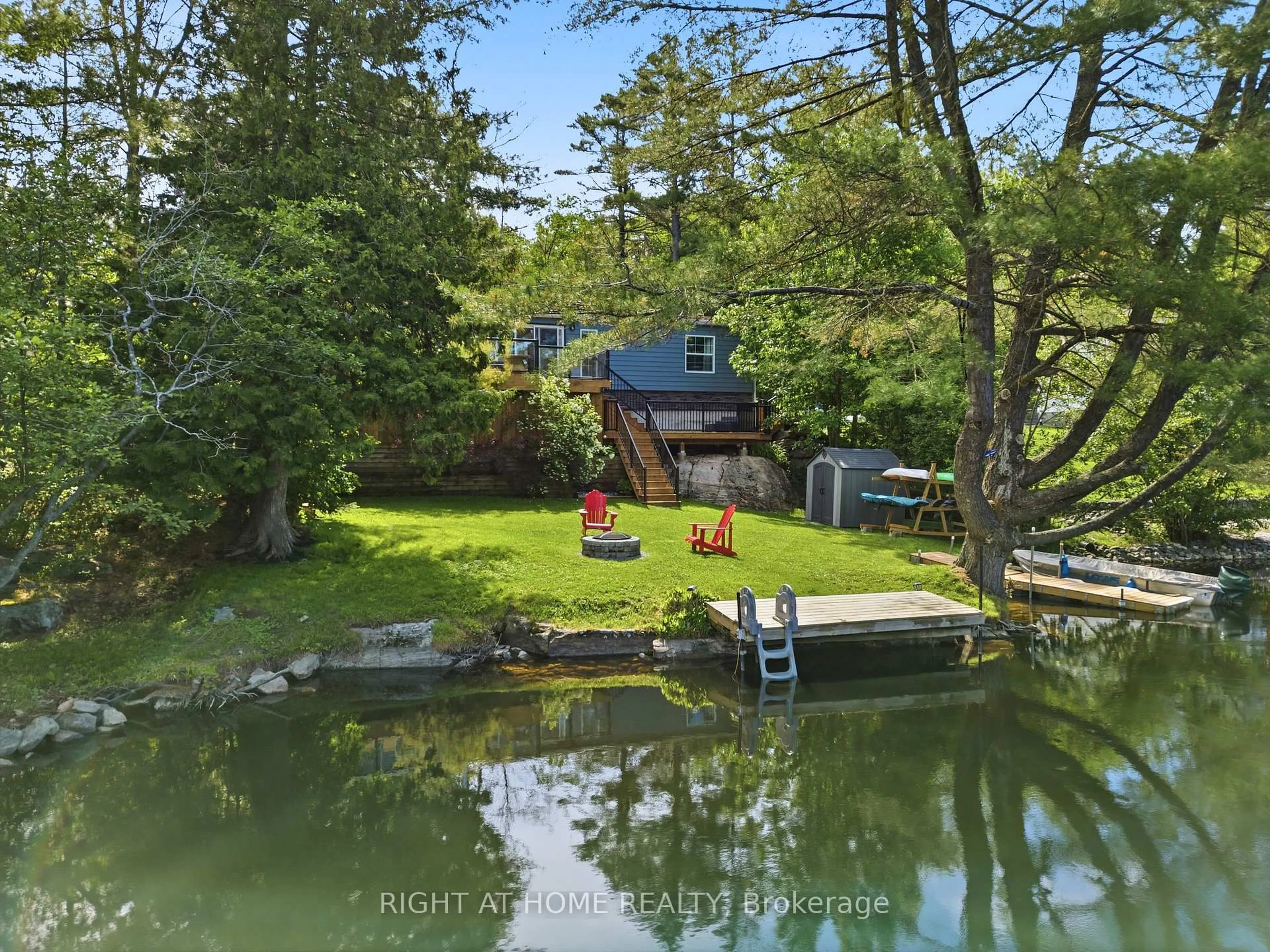 A pic from outside/outdoor area/front of a property/back of a property/a pic from drone, water/lake/river/ocean view for 8168 Laidlaw Ave, Ramara Ontario L0K 2B0
