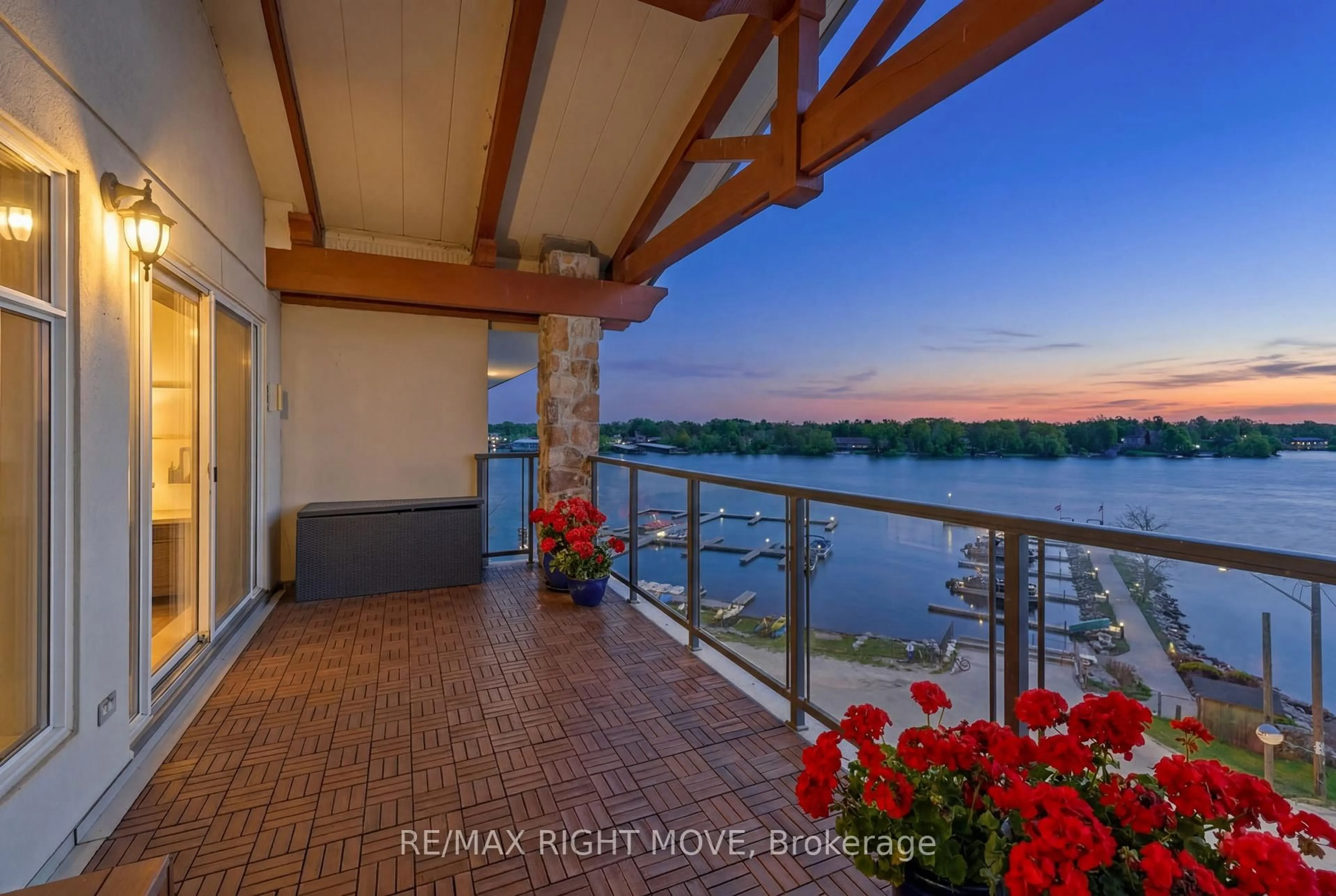 Balcony in the apartment, water/lake/river/ocean view for 80 Orchard Point Rd #402, Orillia Ontario L3V 1C6