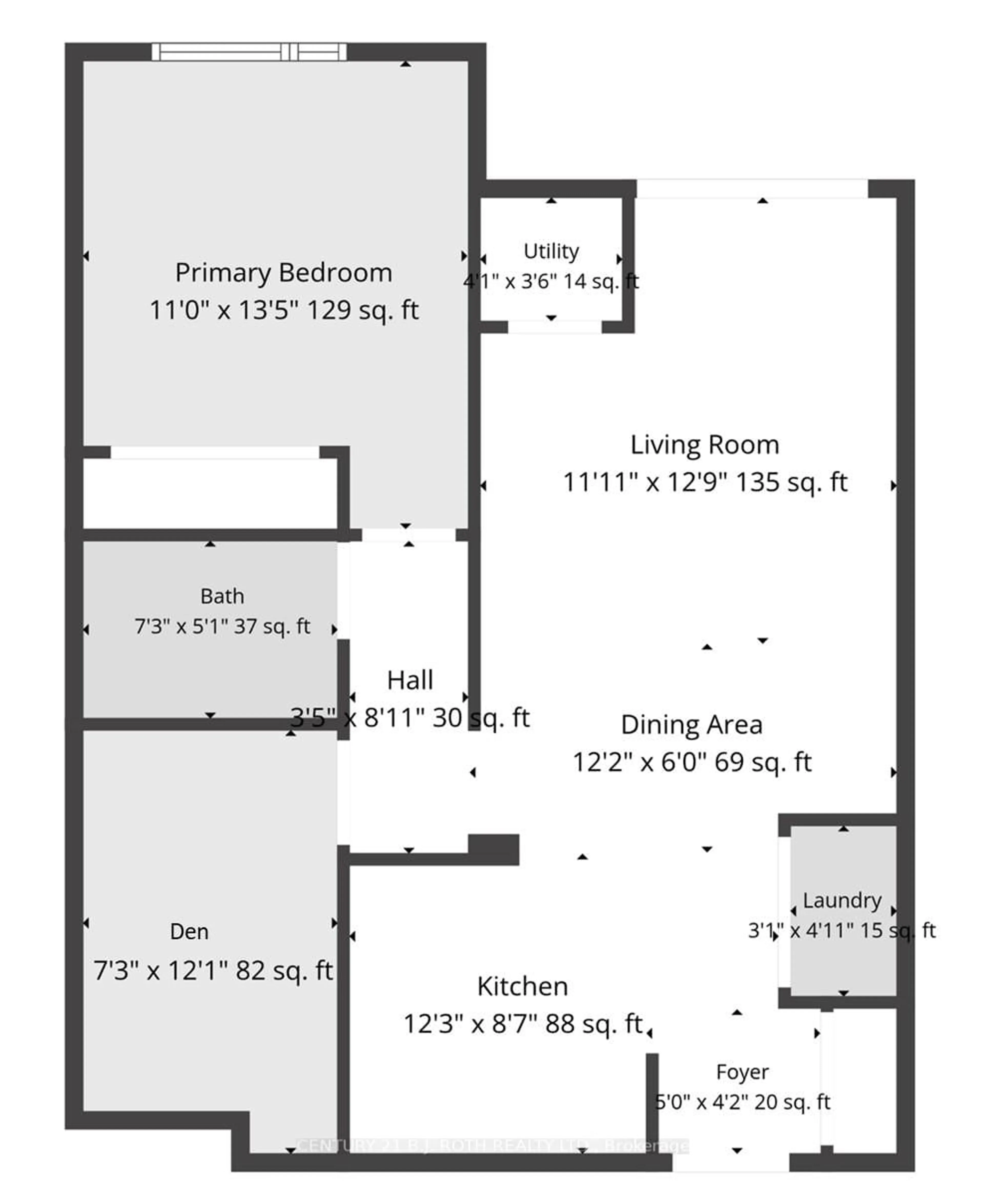 Floor plan for 300 Essa Rd #107, Barrie Ontario L9J 0B9