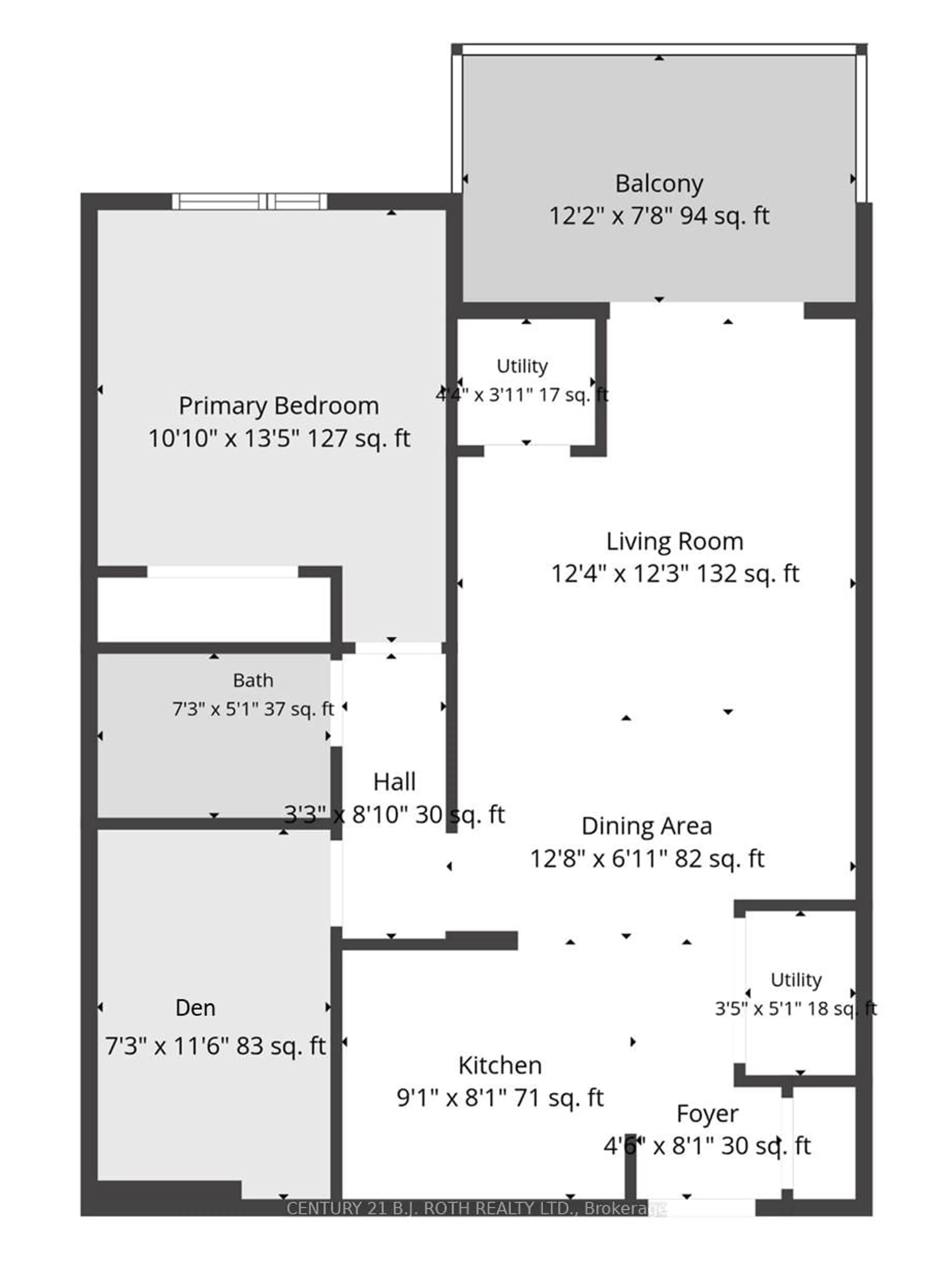 Floor plan for 300 Essa Rd #307, Barrie Ontario L9J 0B9
