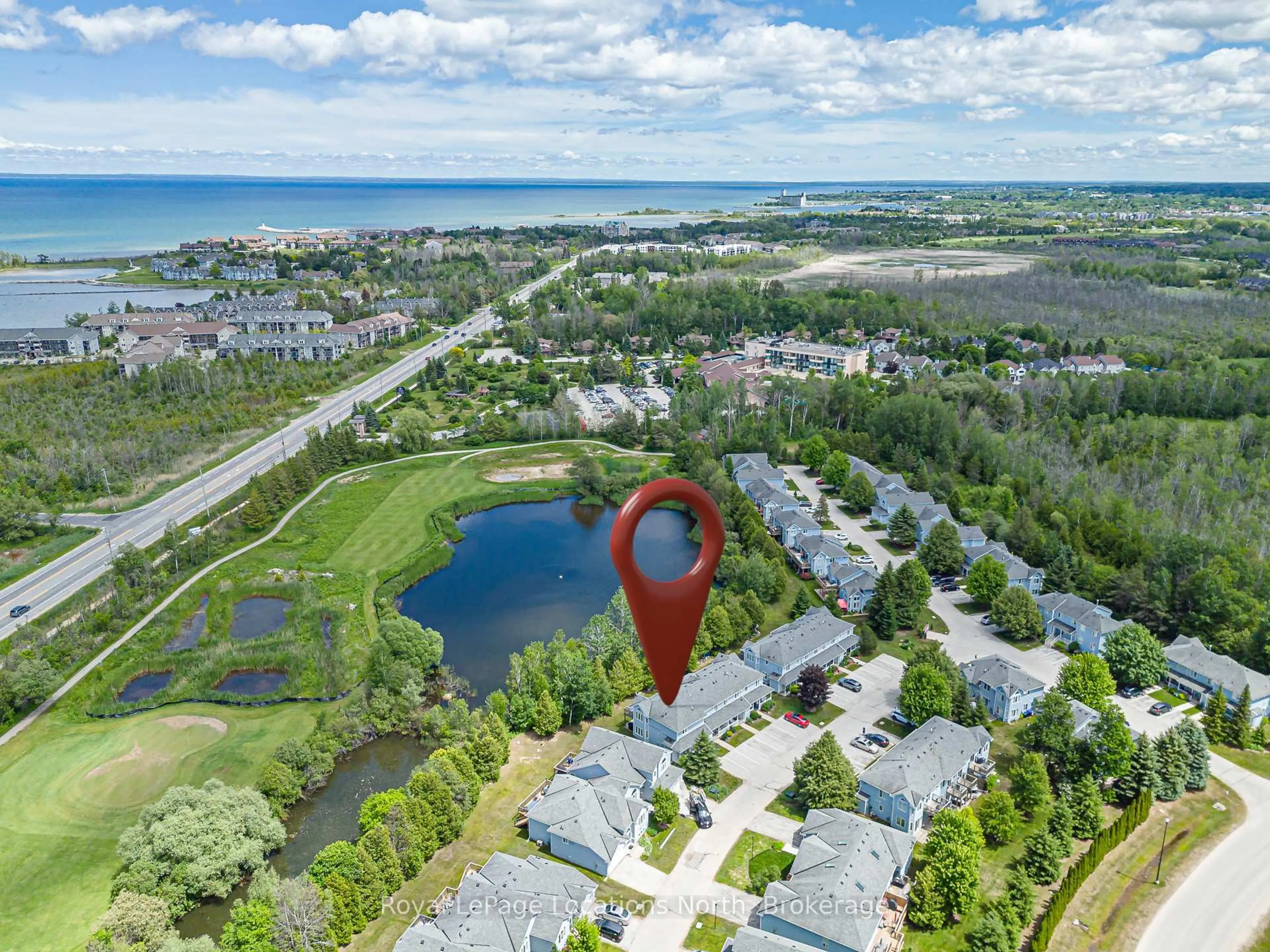 A pic from outside/outdoor area/front of a property/back of a property/a pic from drone, water/lake/river/ocean view for 15 Sundial Crt, Collingwood Ontario L9Y 5E5