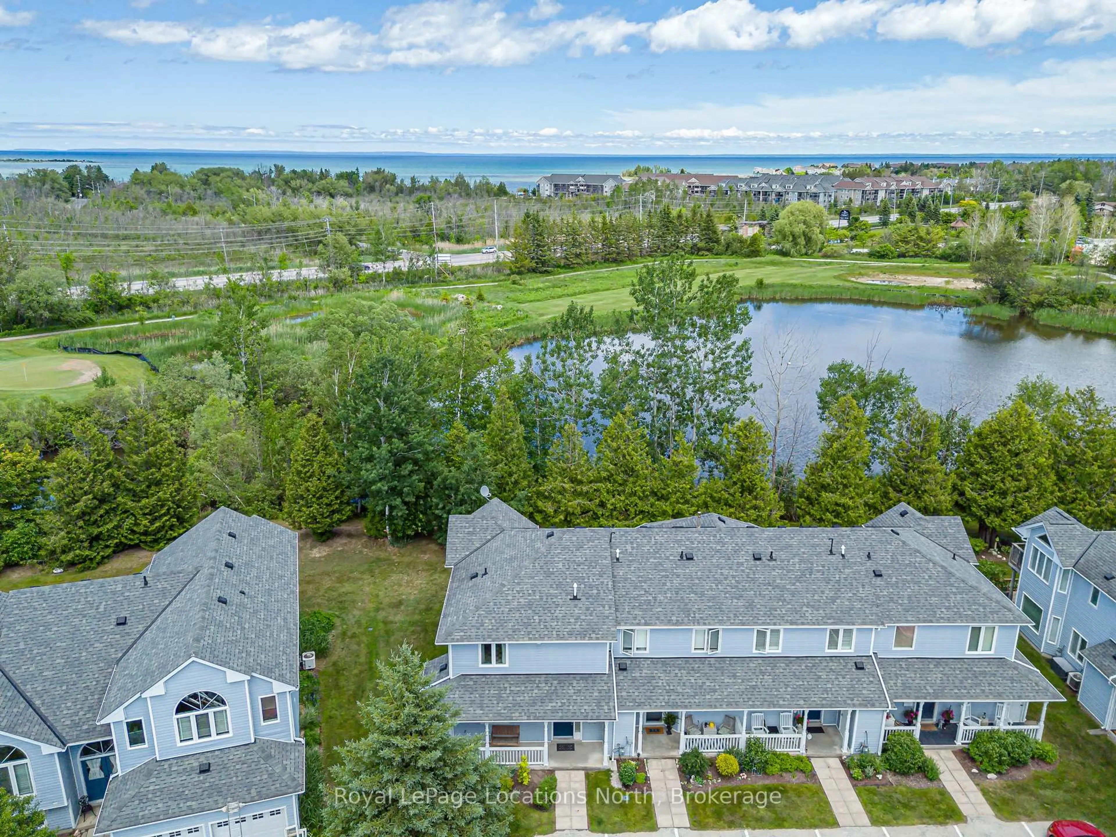 A pic from outside/outdoor area/front of a property/back of a property/a pic from drone, water/lake/river/ocean view for 15 Sundial Crt, Collingwood Ontario L9Y 5E5
