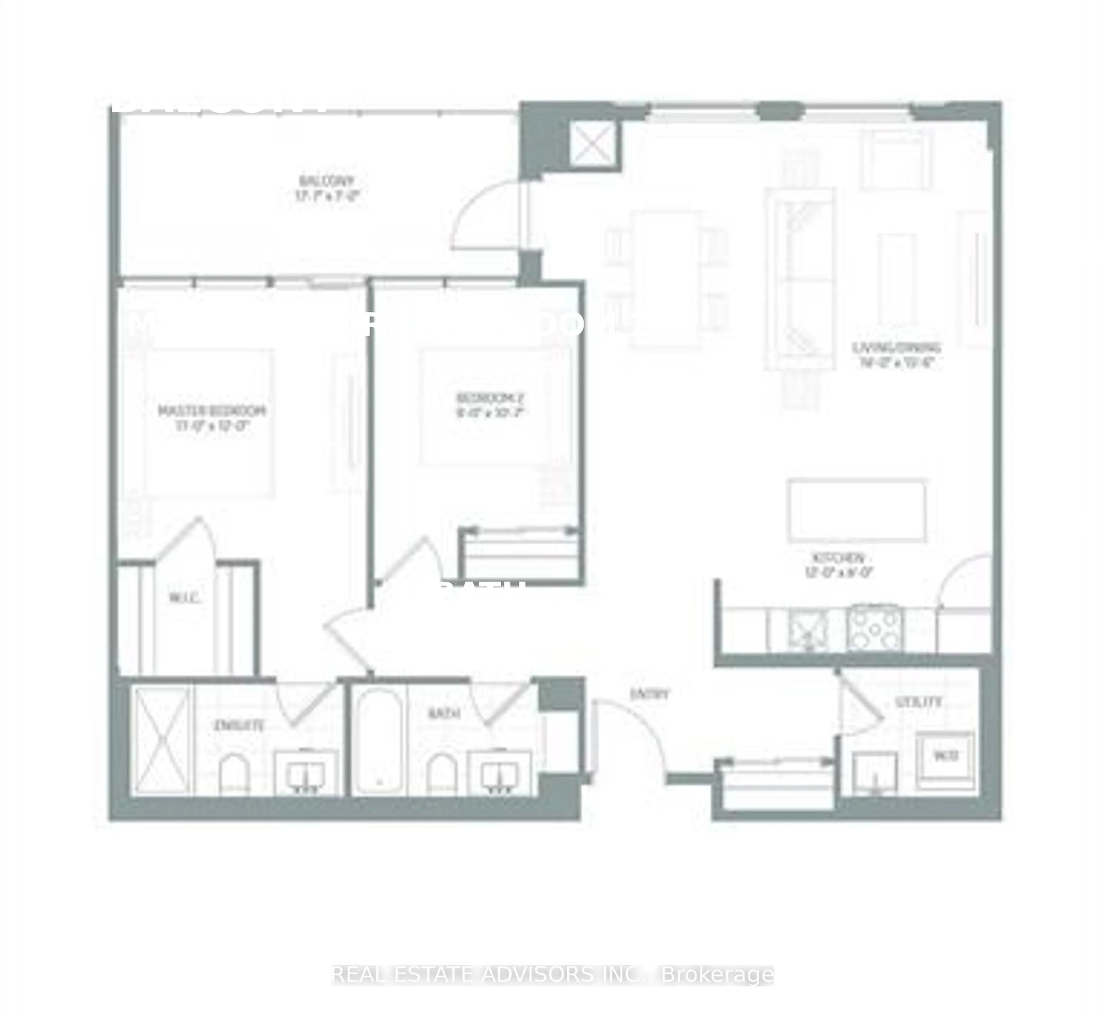 Floor plan for 185 Dunlop St #716, Barrie Ontario L4M 1B2