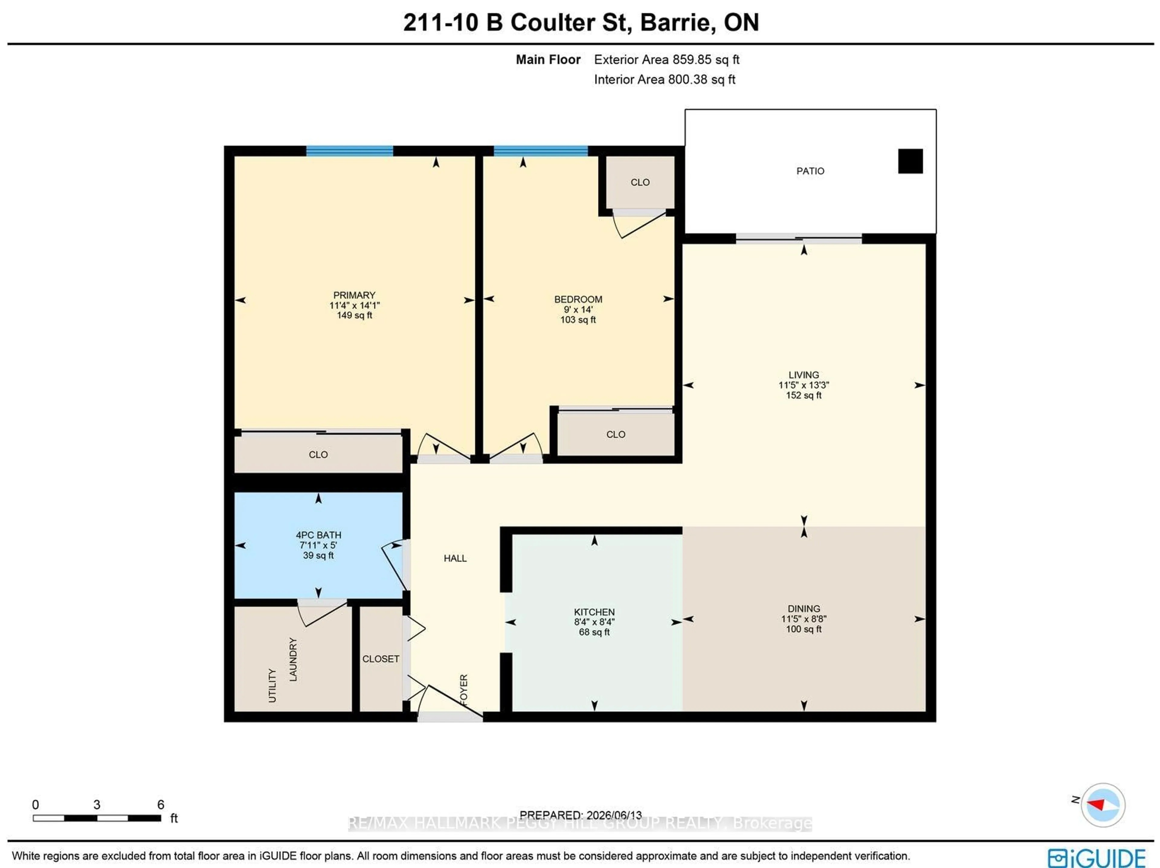 Floor plan for 10B Coulter St #211, Barrie Ontario L4N 6S1