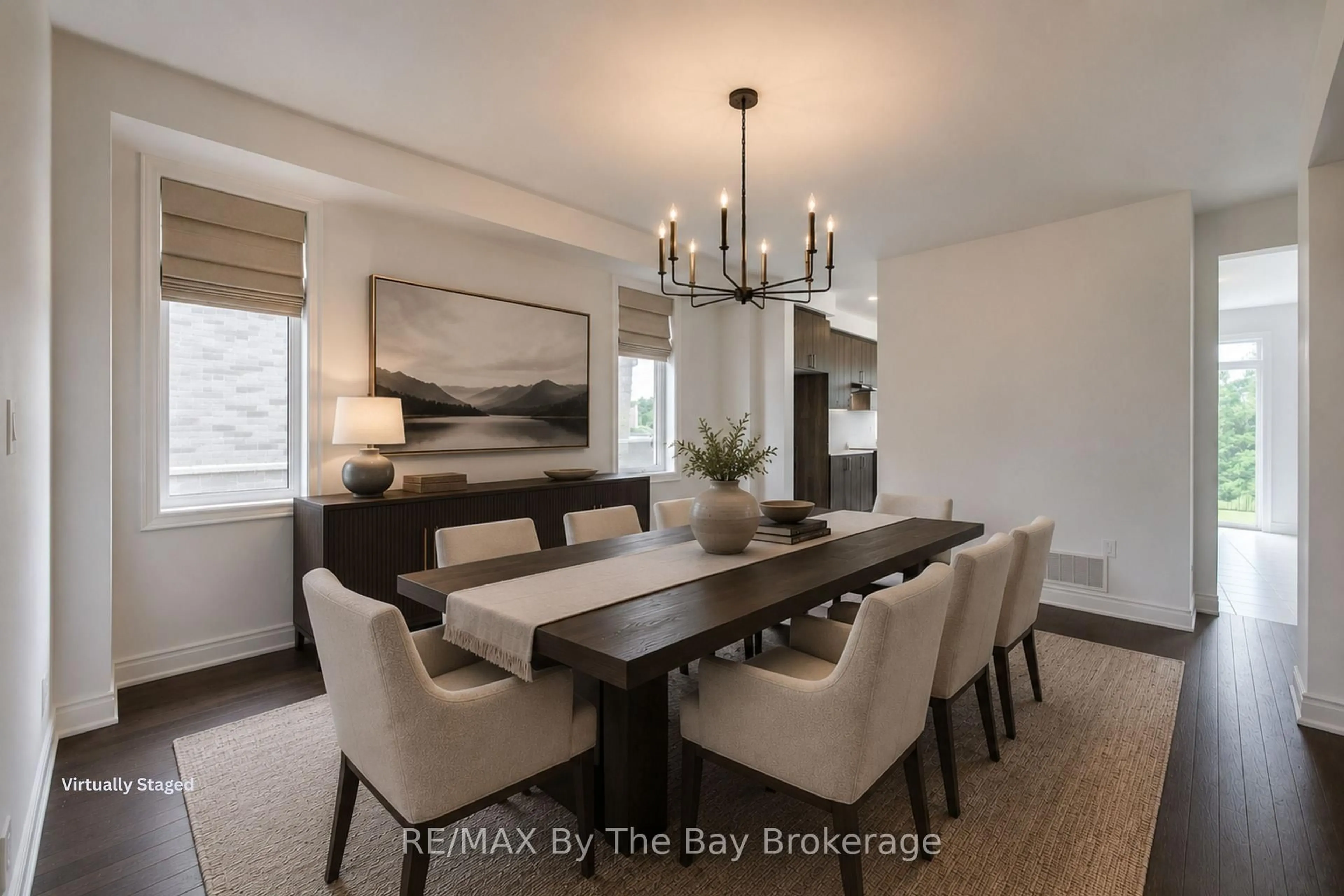 Dining room, wood/laminate floor for 18 Amber Dr, Wasaga Beach Ontario L9Z 0R9