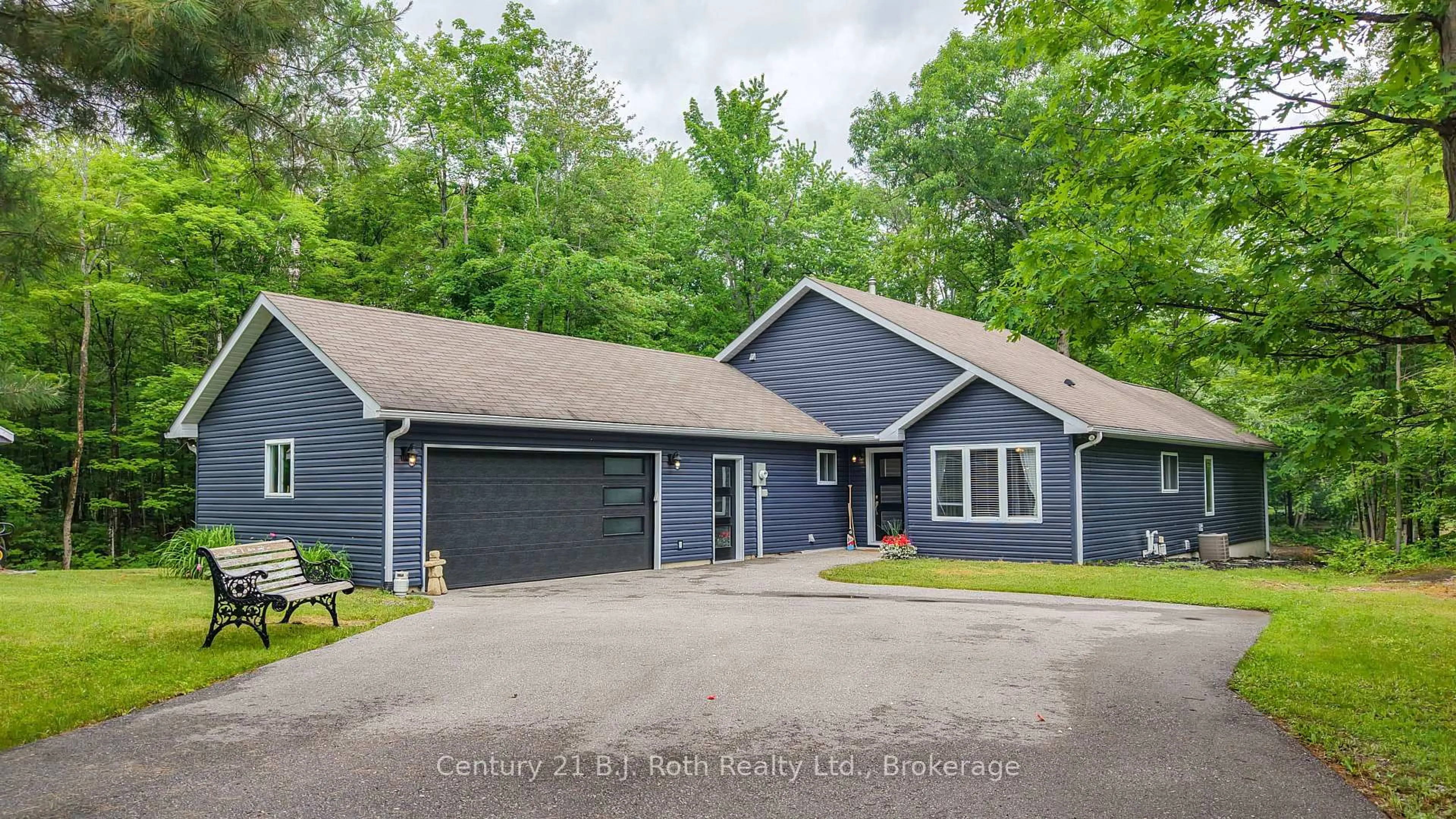 Home with vinyl exterior material, street for 7463 Davy Dr, Ramara Ontario L0K 2B0