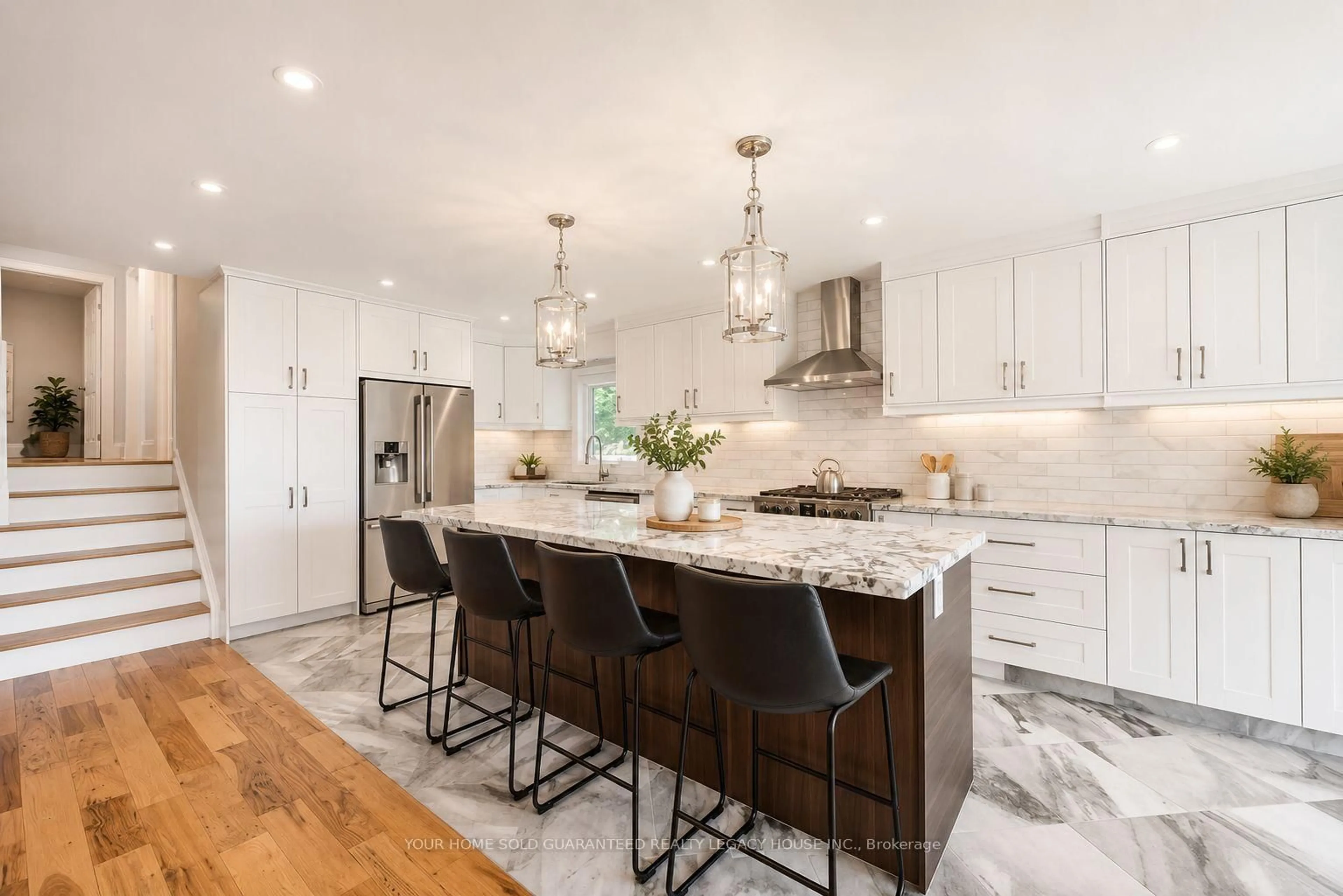 Contemporary kitchen, ceramic/tile floor for 51 Springhome Rd, Barrie Ontario L4N 2W6