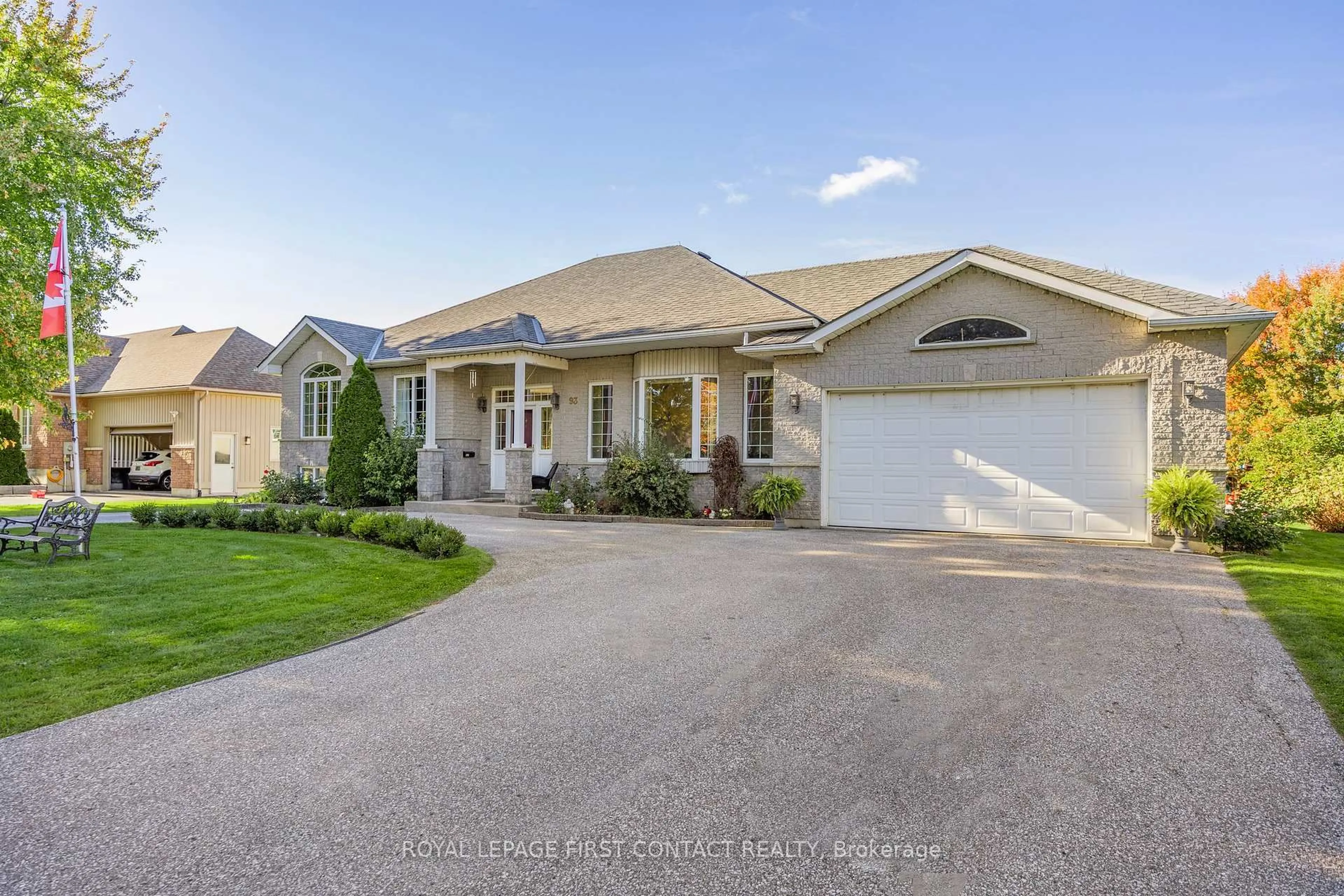 Home with vinyl exterior material, street for 93 Bayshore Dr, Ramara Ontario L0K 1B0